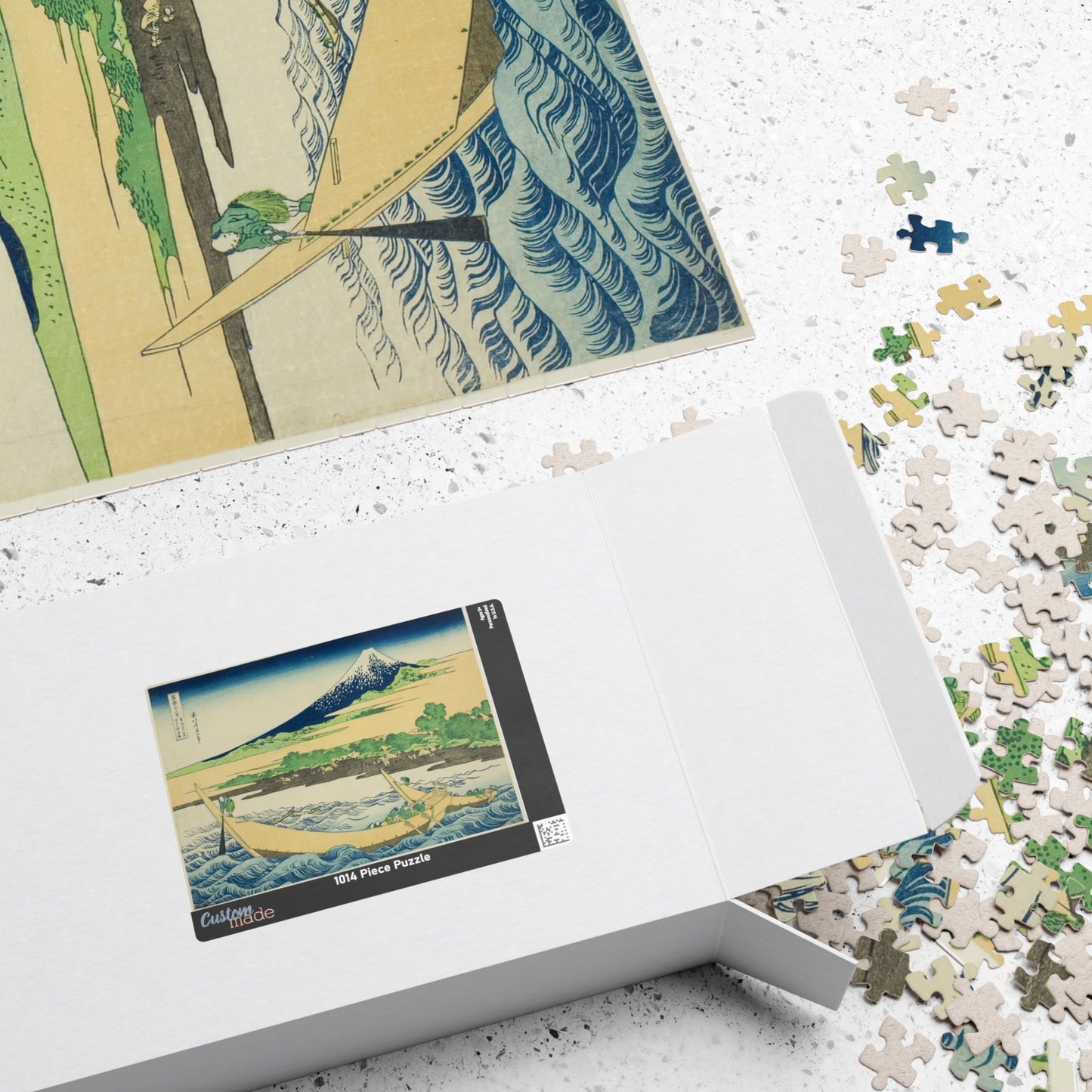 Ukiyo-e Jigsaw Puzzle (1014-piece) : Tagonoura Bay near Ejiri – Katsushika Hokusai | Coastal View of Mount Fuji