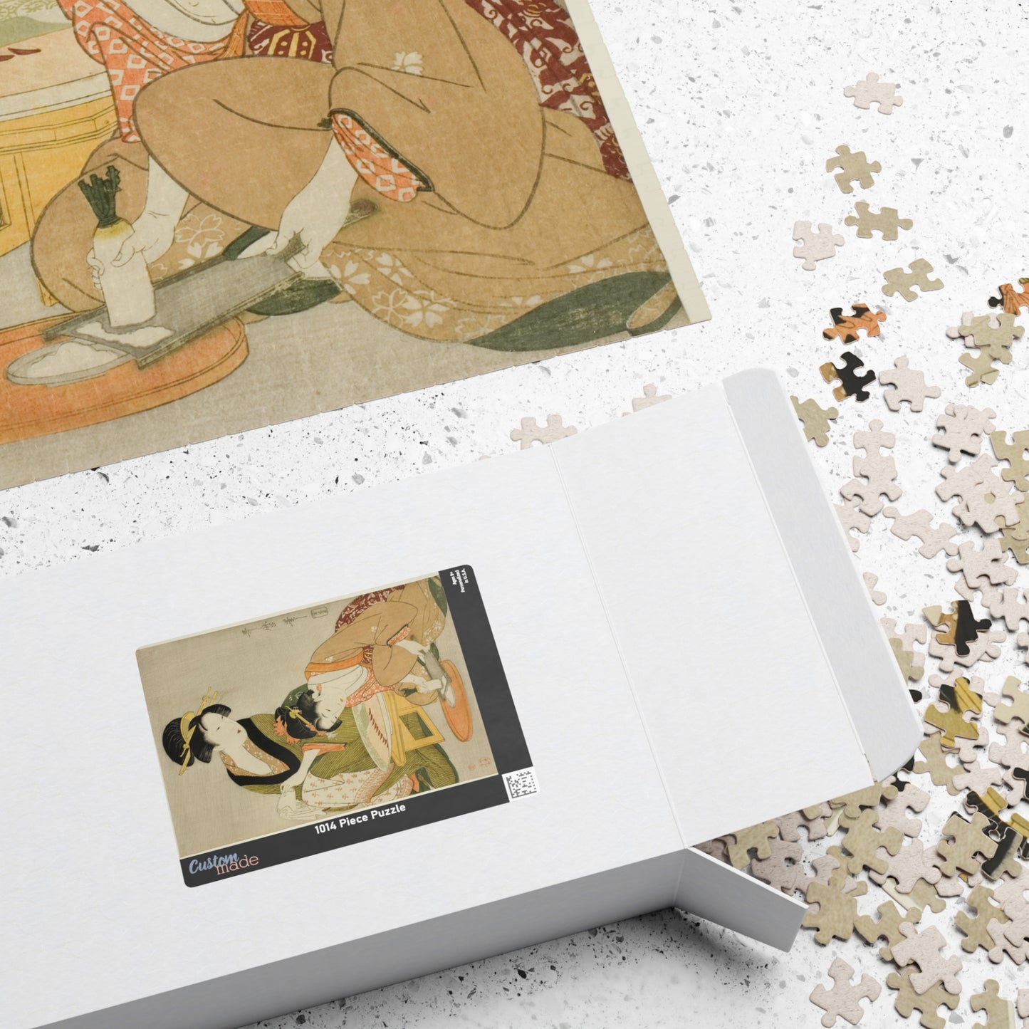 Ukiyo-e Jigsaw Puzzle (1014-piece): “Preparing a Meal” by Kitagawa Utamaro | Edo Bijin-ga / Courtesans in Everyday Life
