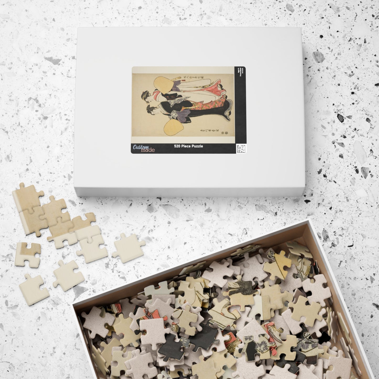 Ukiyo-e Jigsaw Puzzle (252 / 520-piece): “Hōnin Suzuharunobu-zu” by Kitagawa Utamaro | Edo Bijin-ga / Romantic Courtesan Portrait Art