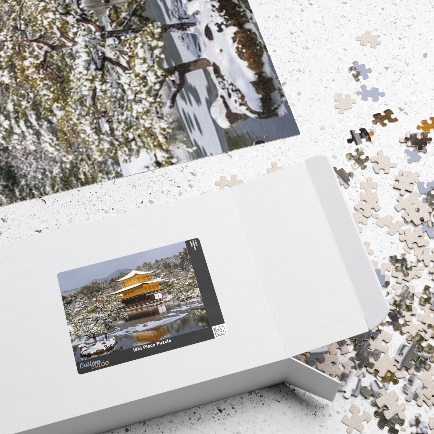 Jigsaw Puzzle (110, 252, 520, 1014-piece) Kyoto: Kinkakuji with Snow