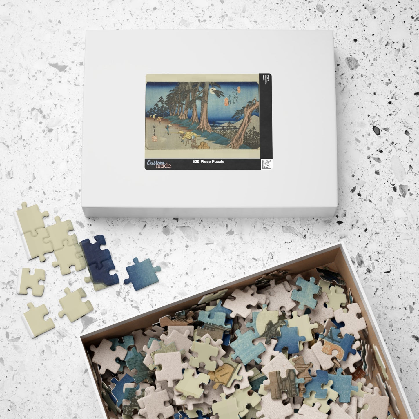 Ukiyo-e Jigsaw Puzzle (252, 520-piece): Mochizuki – “Mountain Pass at Dawn” Sixty-nine Stations of the Kisokaidō by Utagawa Hiroshige (1830s)