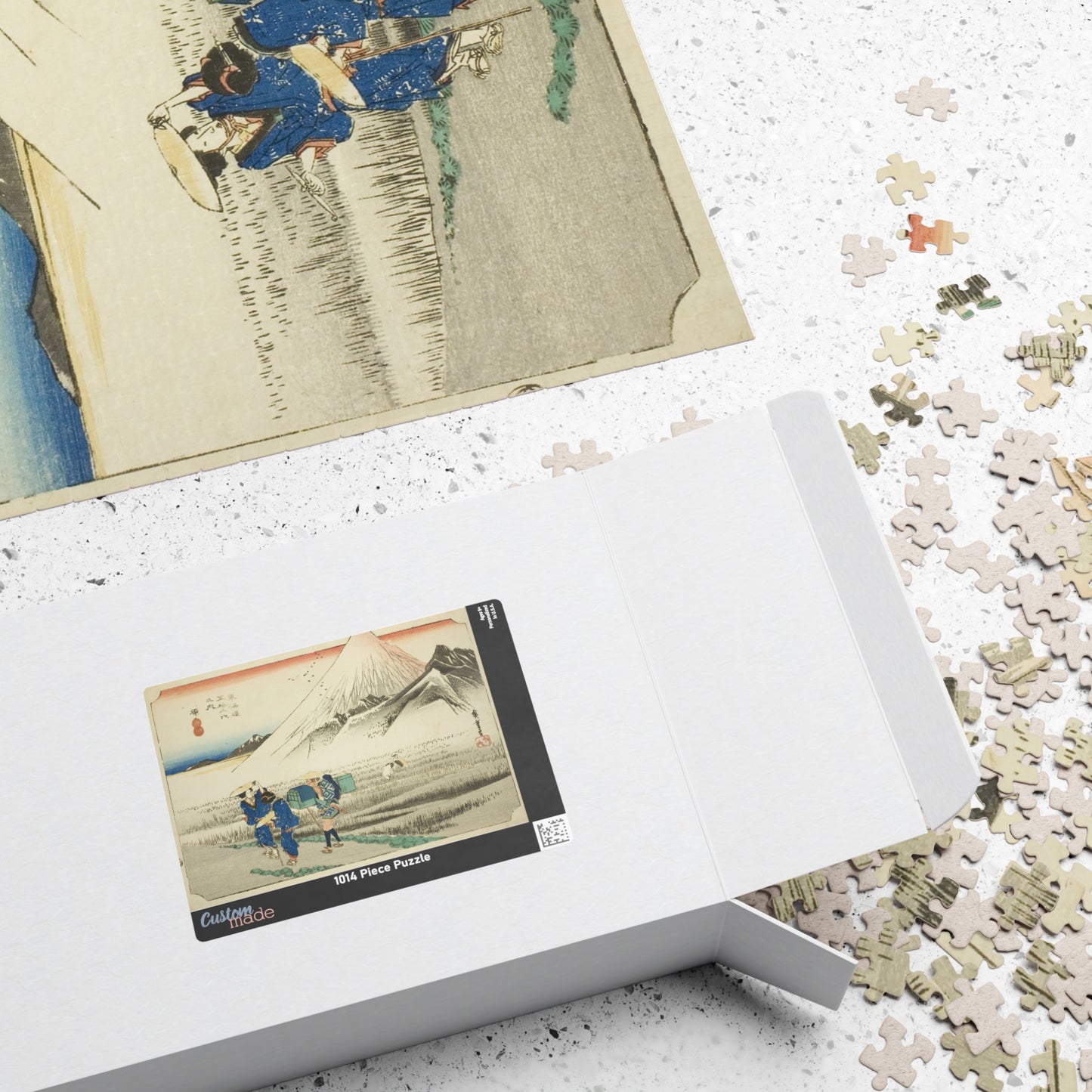 Ukiyo-e Jigsaw Puzzle (1014-piece): Hara – “Mount Fuji in the Morning” Tōkaidō Fifty-three Stations by Utagawa Hiroshige (1833)