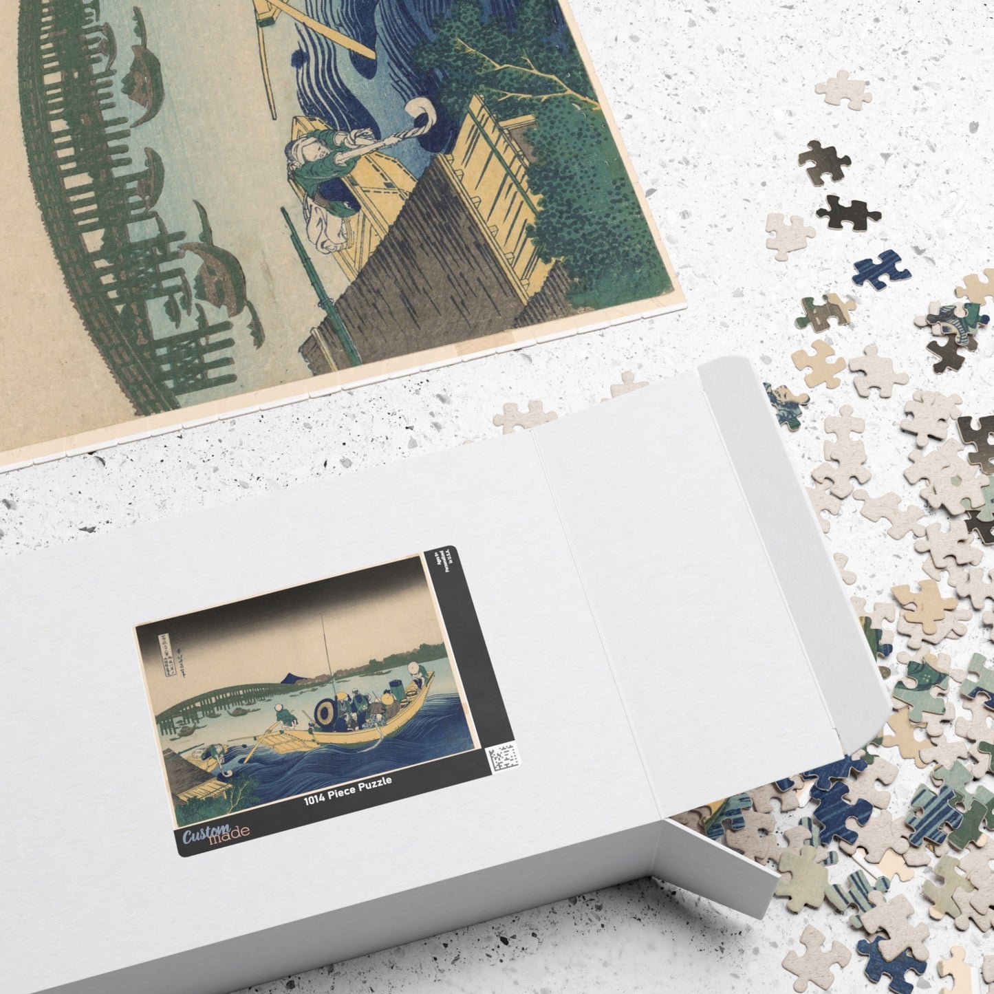 Ukiyo-e Jigsaw Puzzle (1014-piece) : Fuji from Ommayagashi at Twilight – Katsushika Hokusai | Edo Night View