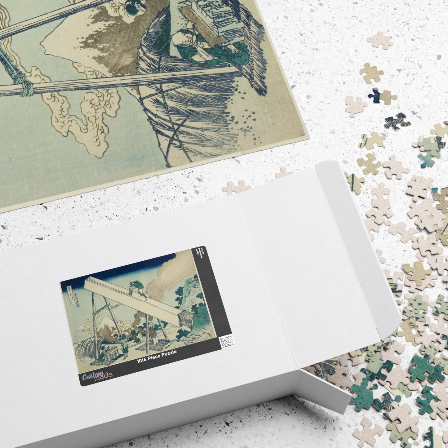 Ukiyo-e Jigsaw Puzzle (1014-piece) : In the Mountains of Totomi Province – Katsushika Hokusai (1831) | Mount Fuji / Japanese Woodblock Art