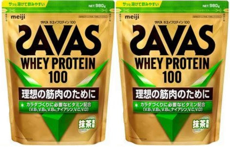 SAVAS Whey Protein 100 Rich Chocolat or others 980g x 2 bags (1960g) Meiji