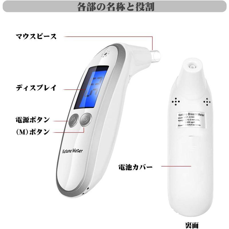 Portable Ketone Breath Meter, Desital Ketone Body Checker with 10 Mouthpieces