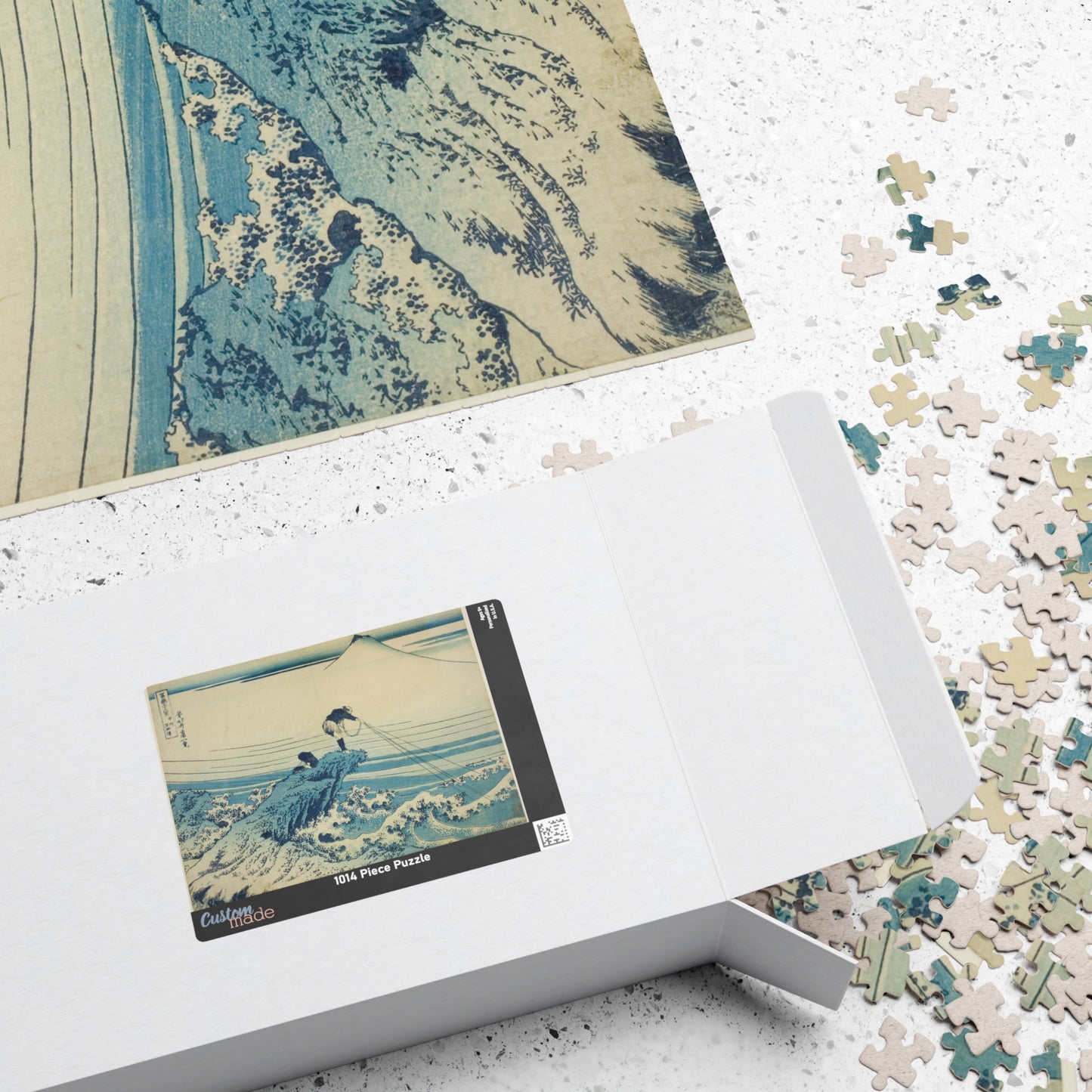 Ukiyo-e Jigsaw Puzzle (1014-piece) : Kajikazawa in Kai Province – Katsushika Hokusai (1831) | Mount Fuji & Fisherman / Japanese Art