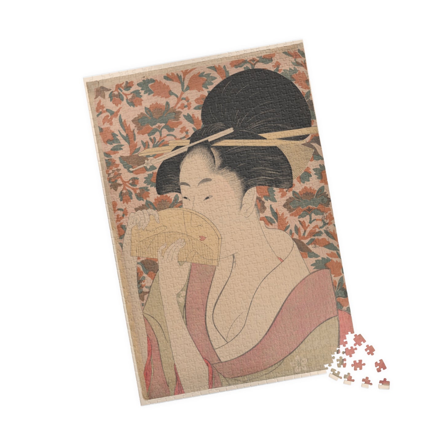 Ukiyo-e Jigsaw Puzzle (1014-piece): “Woman Holding a Tortoise-Shell Comb” by Kitagawa Utamaro | Bijin-ga / Edo Beauty Portrait