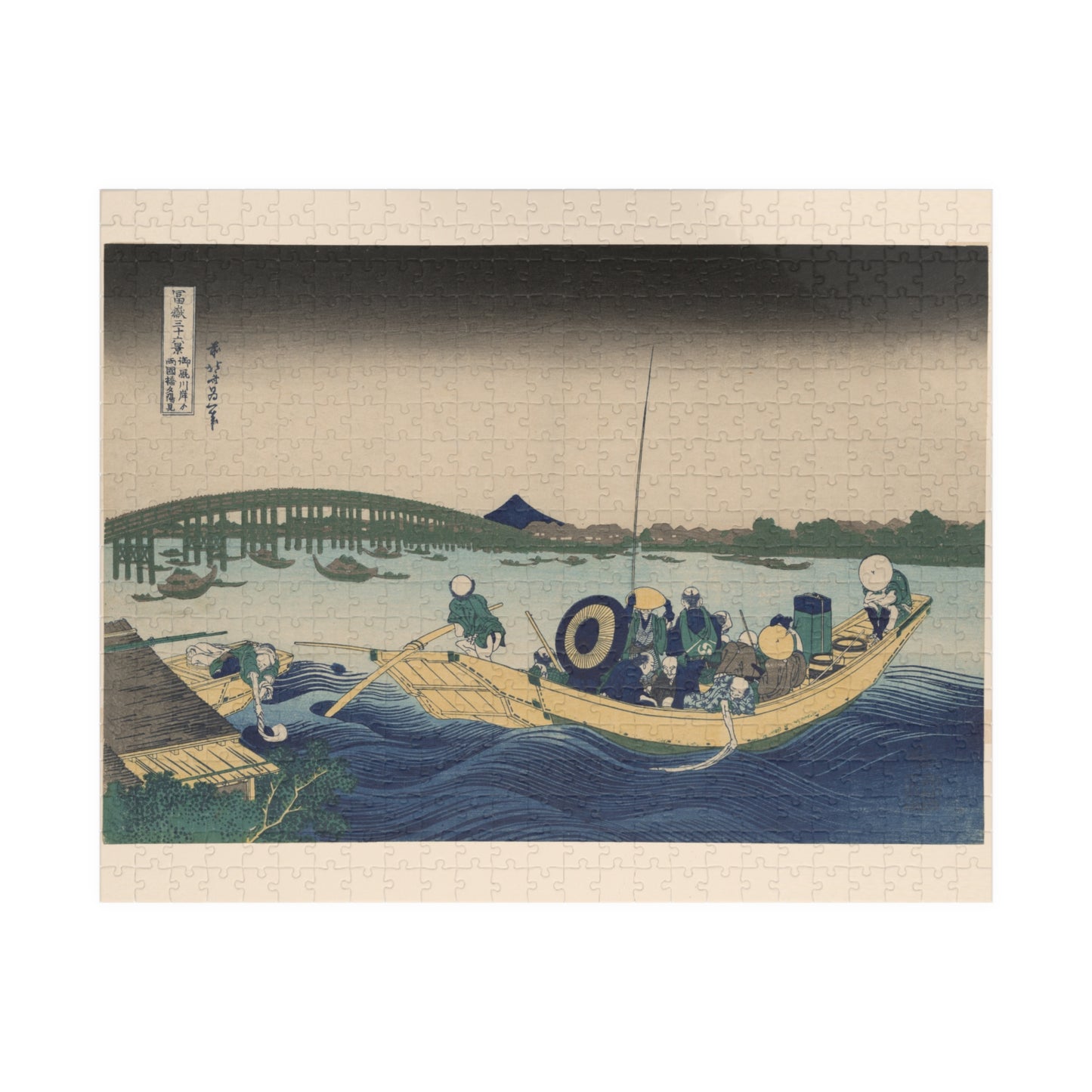 Ukiyo-e Jigsaw Puzzle (252, 520-piece) : Fuji from Ommayagashi at Twilight – Katsushika Hokusai | Edo Night View