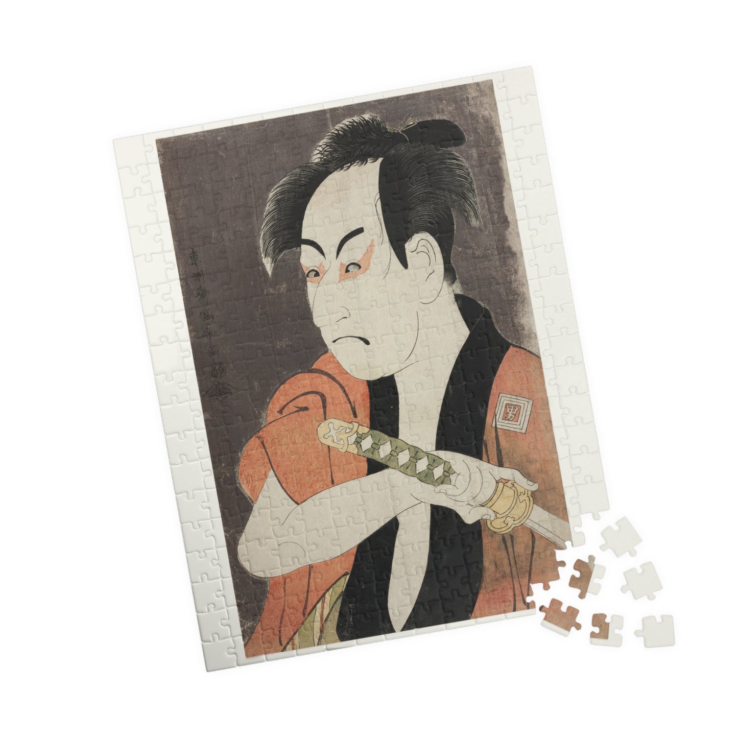Ukiyo-e Jigsaw Puzzle (252 / 520-piece): Ichikawa Omezō as the Manservant Ippei – Toshusai Sharaku | Kabuki Actor Portrait / Edo Woodblock Art