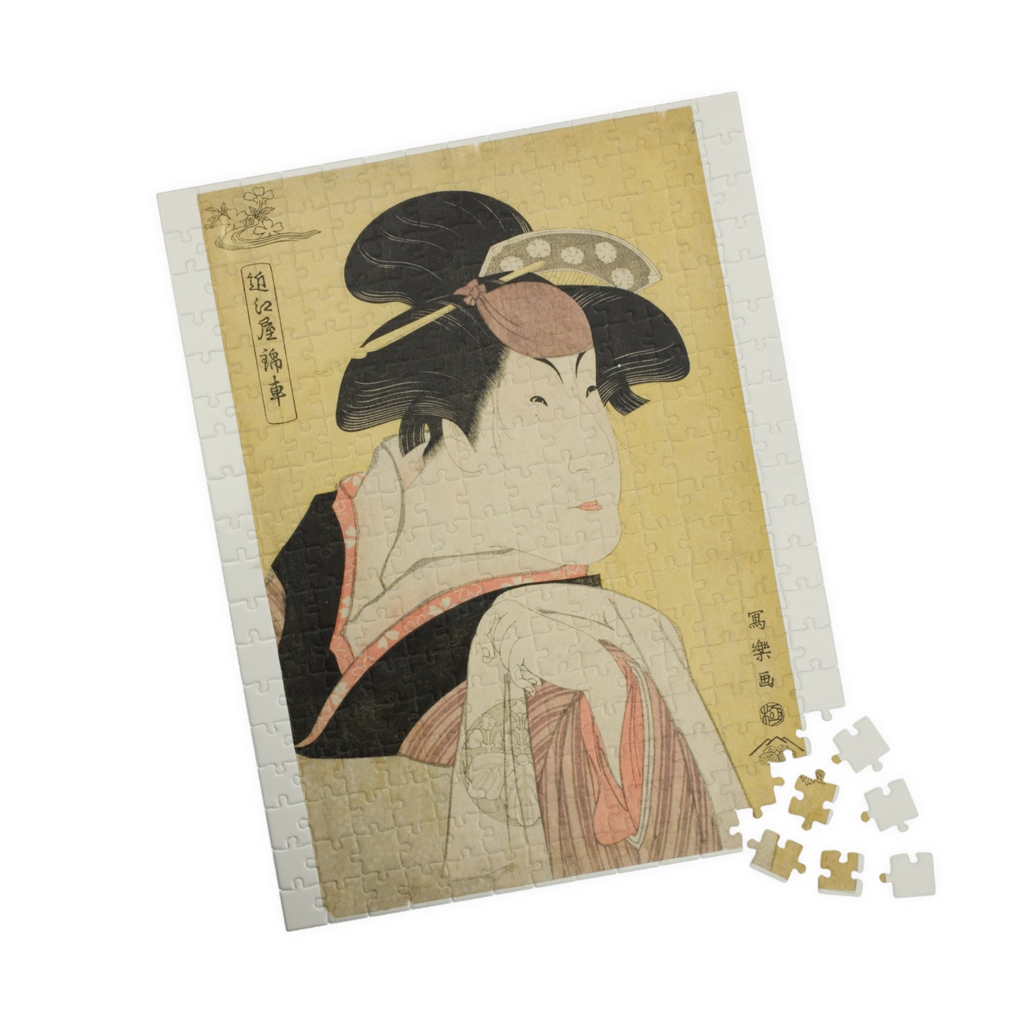Ukiyo-e Jigsaw Puzzle (252 / 520-piece): Nakayama Tomisaburō I as “Omiya Kinsha” – Toshusai Sharaku | Kabuki Bijin-ga / Edo Portrait Art