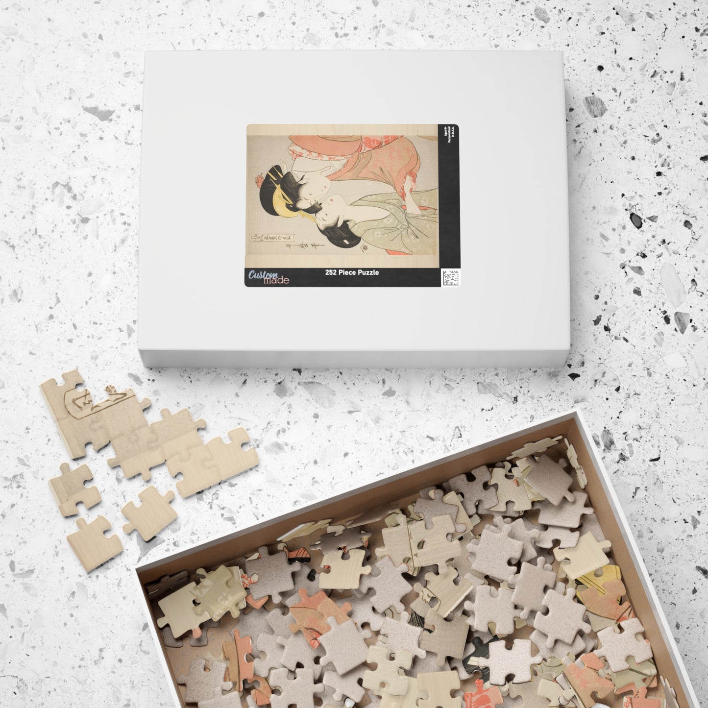 Ukiyo-e Jigsaw Puzzle (252 / 520-piece): “Messenger with a Letter” by Kitagawa Utamaro | Edo Bijin-ga / Secret Romance & Emotional Expression
