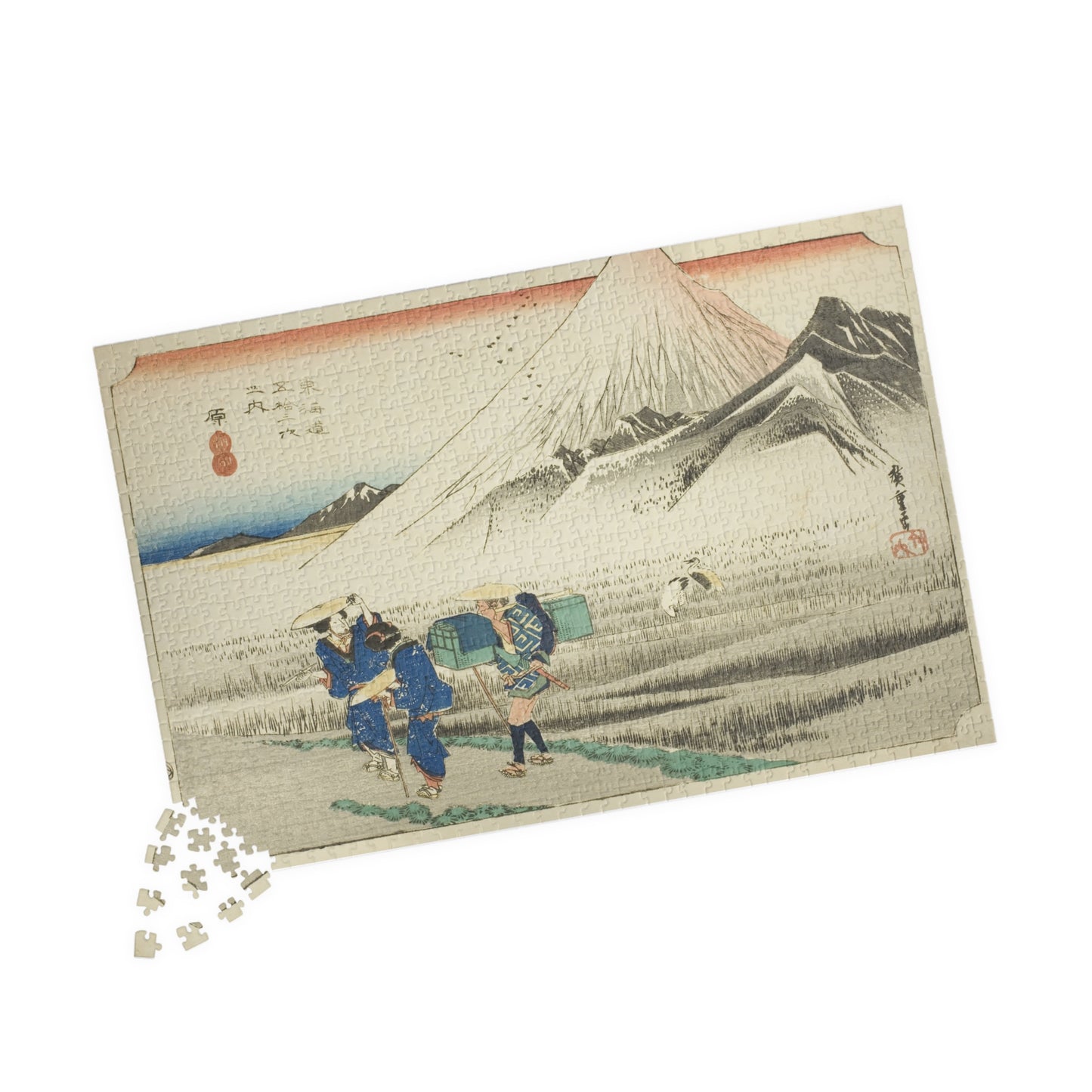 Ukiyo-e Jigsaw Puzzle (1014-piece): Hara – “Mount Fuji in the Morning” Tōkaidō Fifty-three Stations by Utagawa Hiroshige (1833)