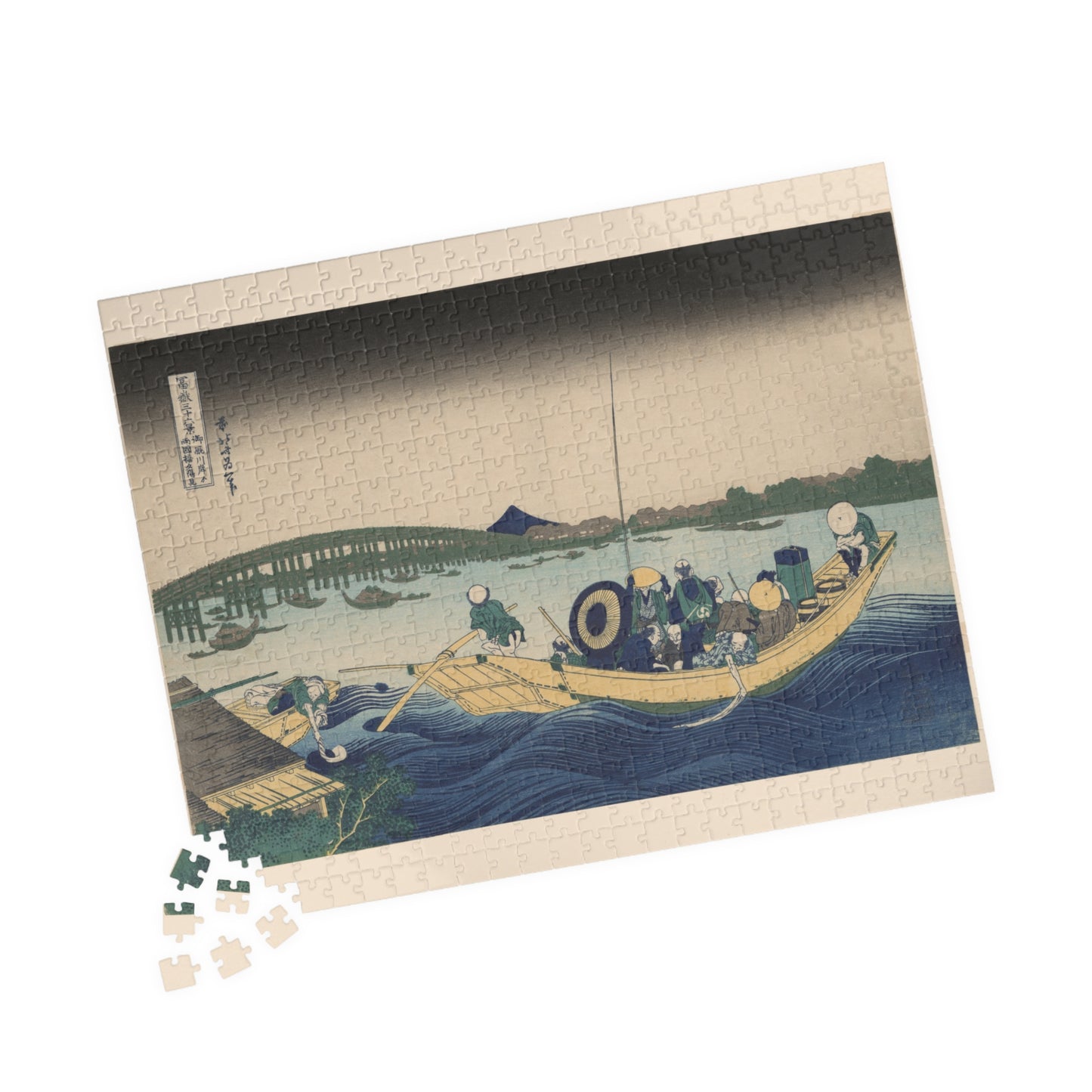 Ukiyo-e Jigsaw Puzzle (252, 520-piece) : Fuji from Ommayagashi at Twilight – Katsushika Hokusai | Edo Night View