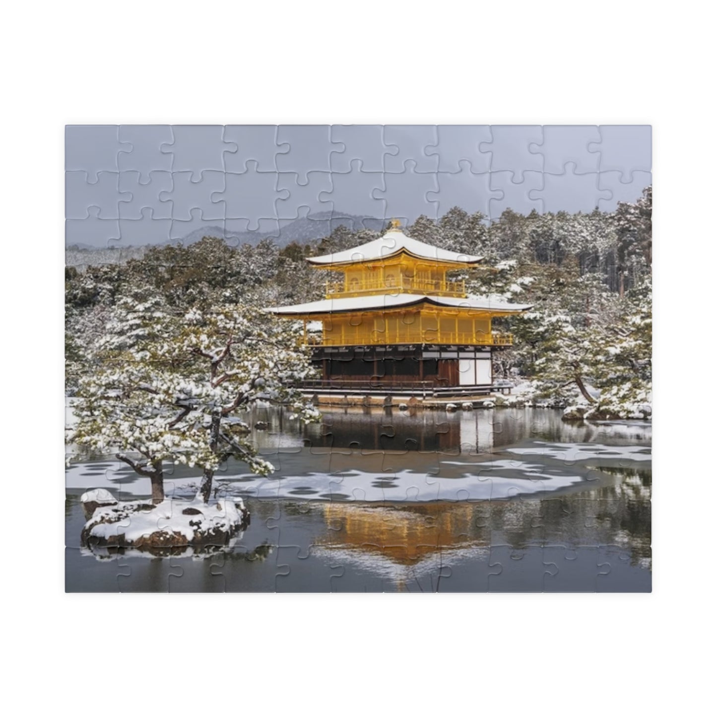 Jigsaw Puzzle (110, 252, 520, 1014-piece) Kyoto: Kinkakuji with Snow