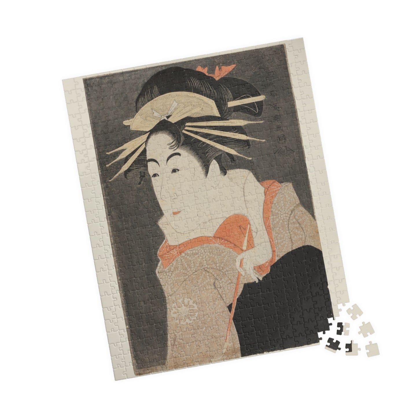 Ukiyo-e Jigsaw Puzzle (252 / 520-piece): Matsumoto Yonesaburō as Shinobu – Toshusai Sharaku | Kabuki Actor Portrait / Edo Ukiyo-e Art