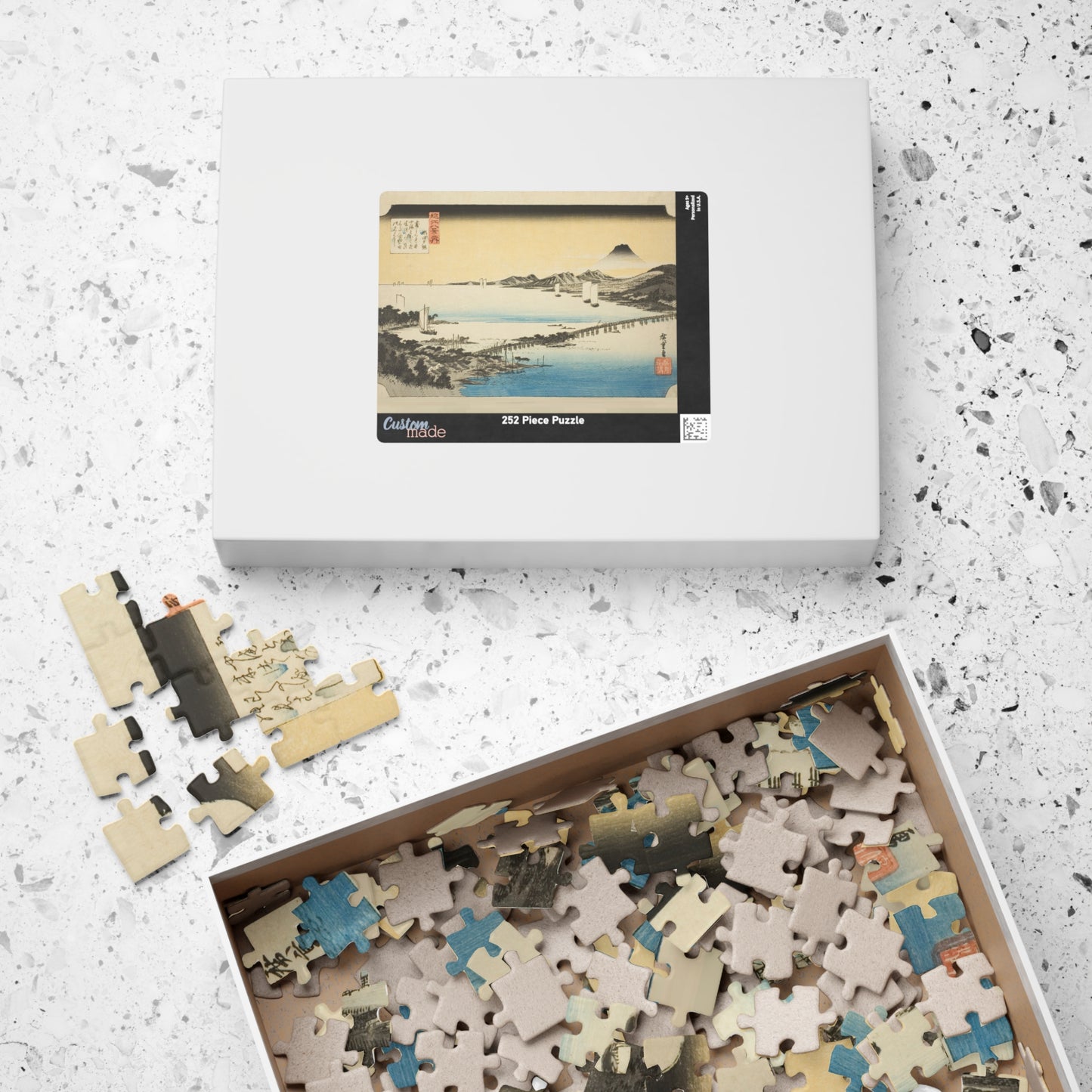 Ukiyo-e Jigsaw Puzzle (252 & 520 pcs) — “Evening Glow at Seta Bridge, Ōmi Eight Views” by Utagawa Hiroshige | Japanese Lake Biwa Art Puzzle