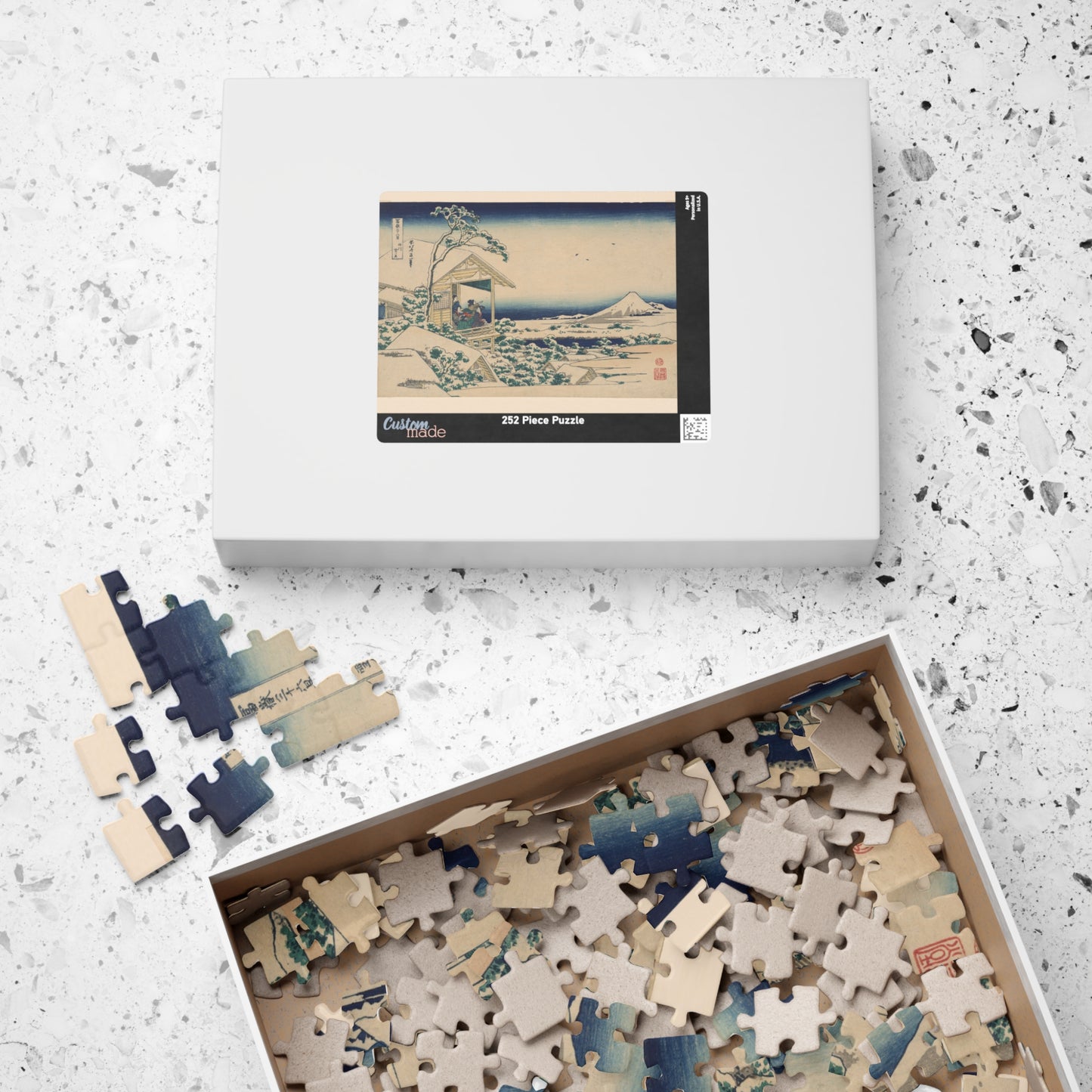 Ukiyo-e Jigsaw Puzzle (252, 520-piece) : Snowy Morning at Koishikawa – Katsushika Hokusai | Winter Landscape of Edo