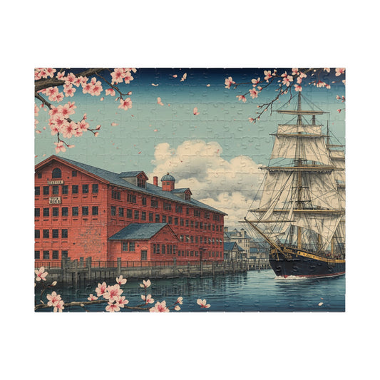 Jigsaw Puzzle (110, 252, 520, 1014-piece) Yokohama: Red Brick Warehouse and Sailing Ship