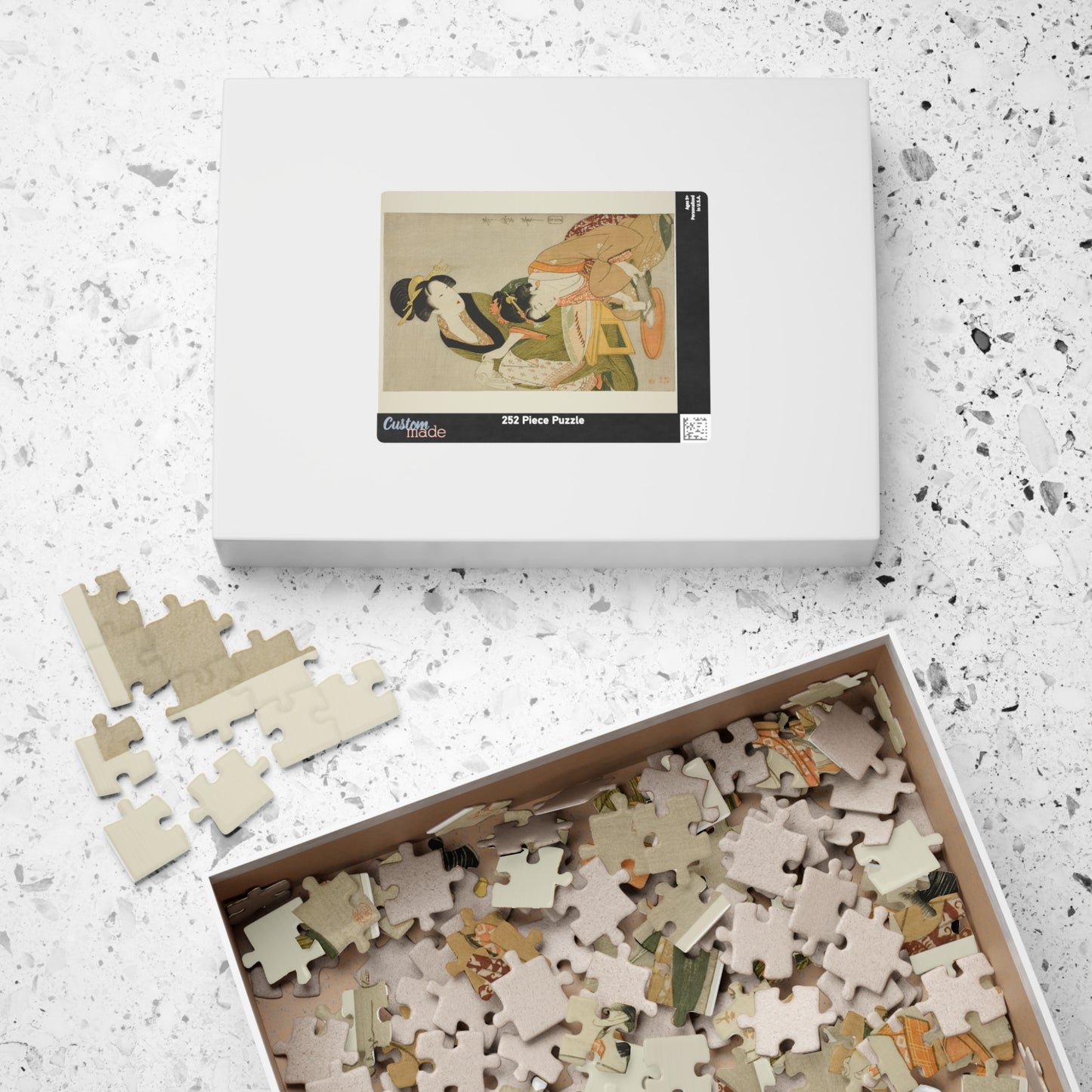 Ukiyo-e Jigsaw Puzzle (252 / 520-piece): “Preparing a Meal” by Kitagawa Utamaro | Edo Bijin-ga / Courtesans in Everyday Life