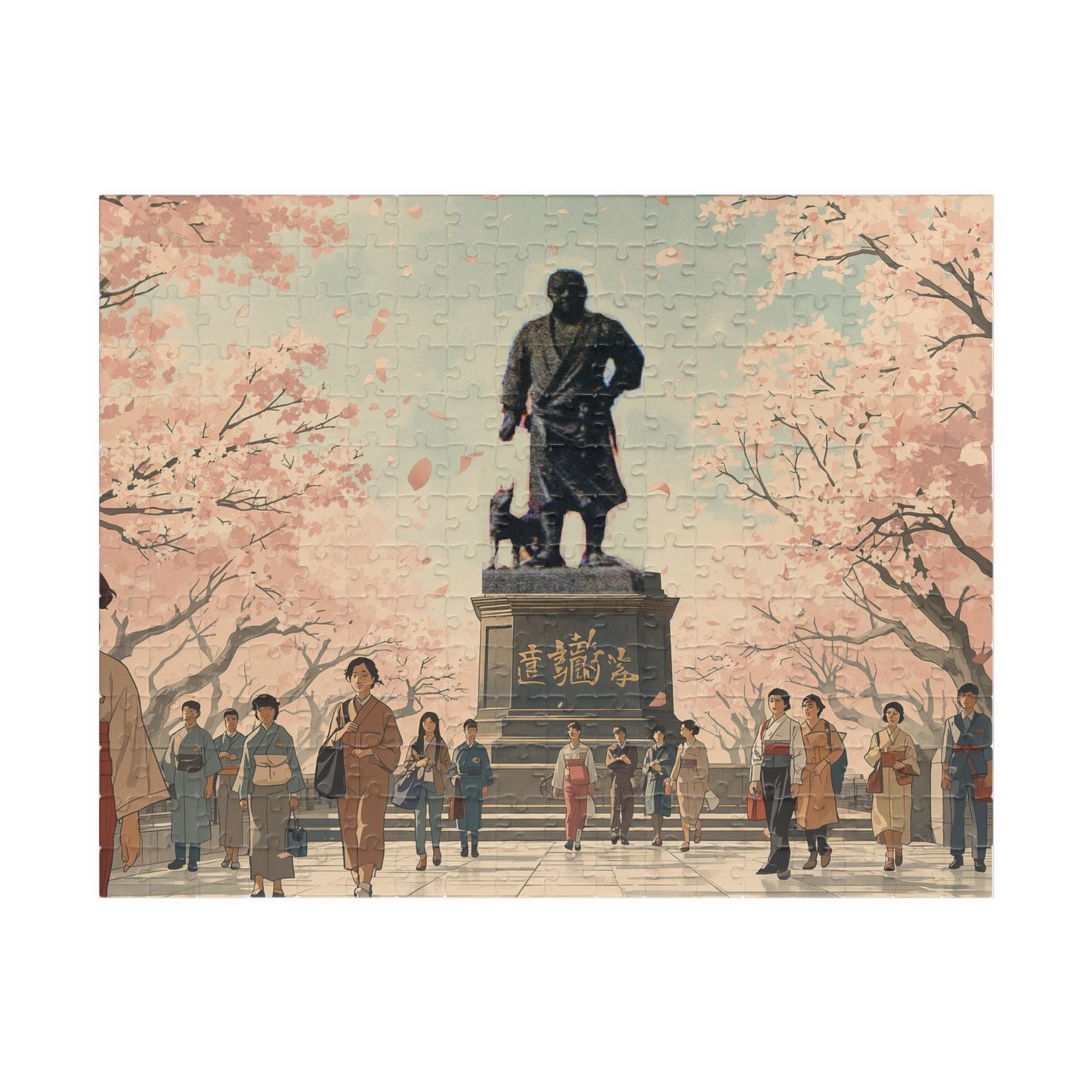 Jigsaw Puzzle (110, 252, 520, 1014-piece) Tokyo: Ueno Park with Saigo Statue