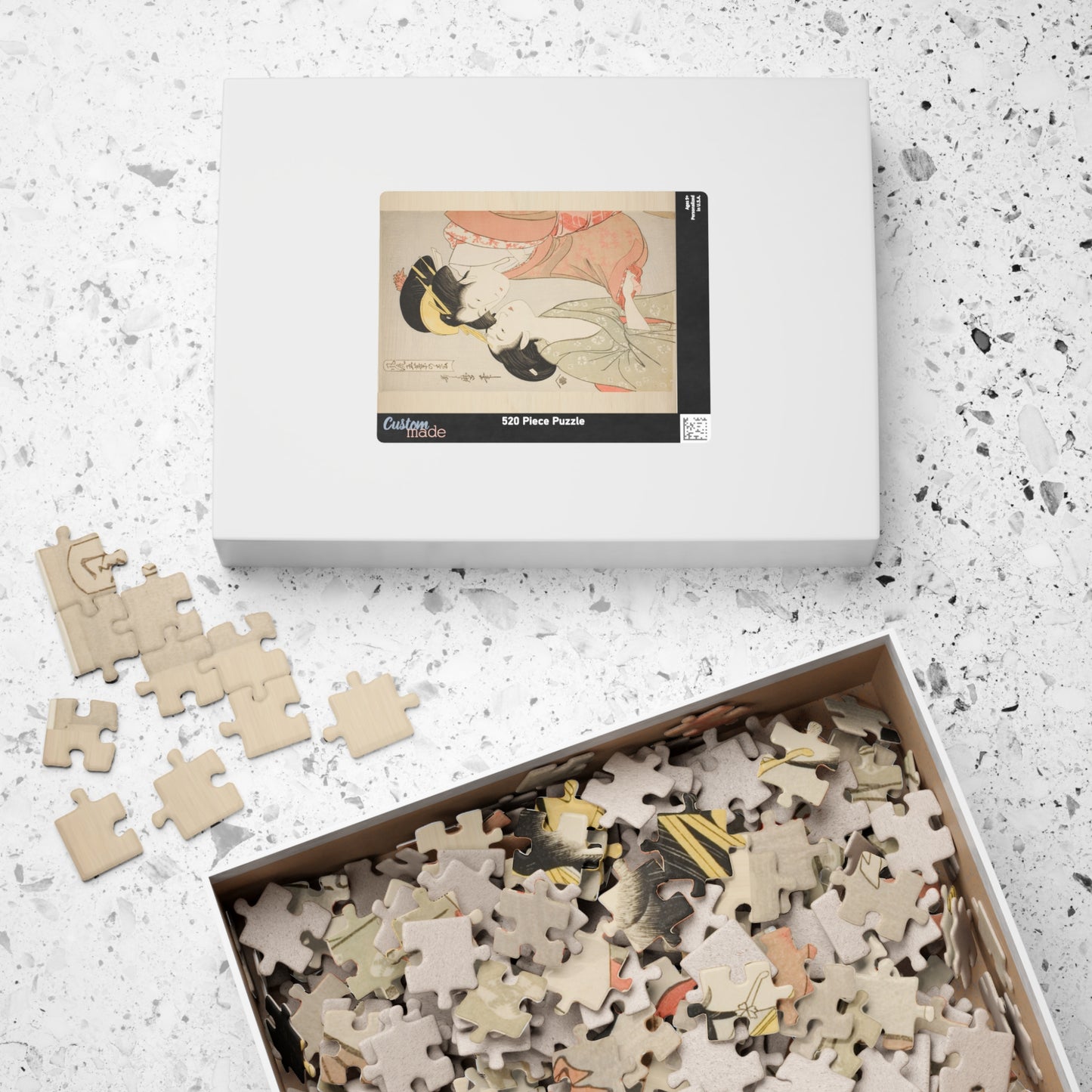 Ukiyo-e Jigsaw Puzzle (252 / 520-piece): “Messenger with a Letter” by Kitagawa Utamaro | Edo Bijin-ga / Secret Romance & Emotional Expression