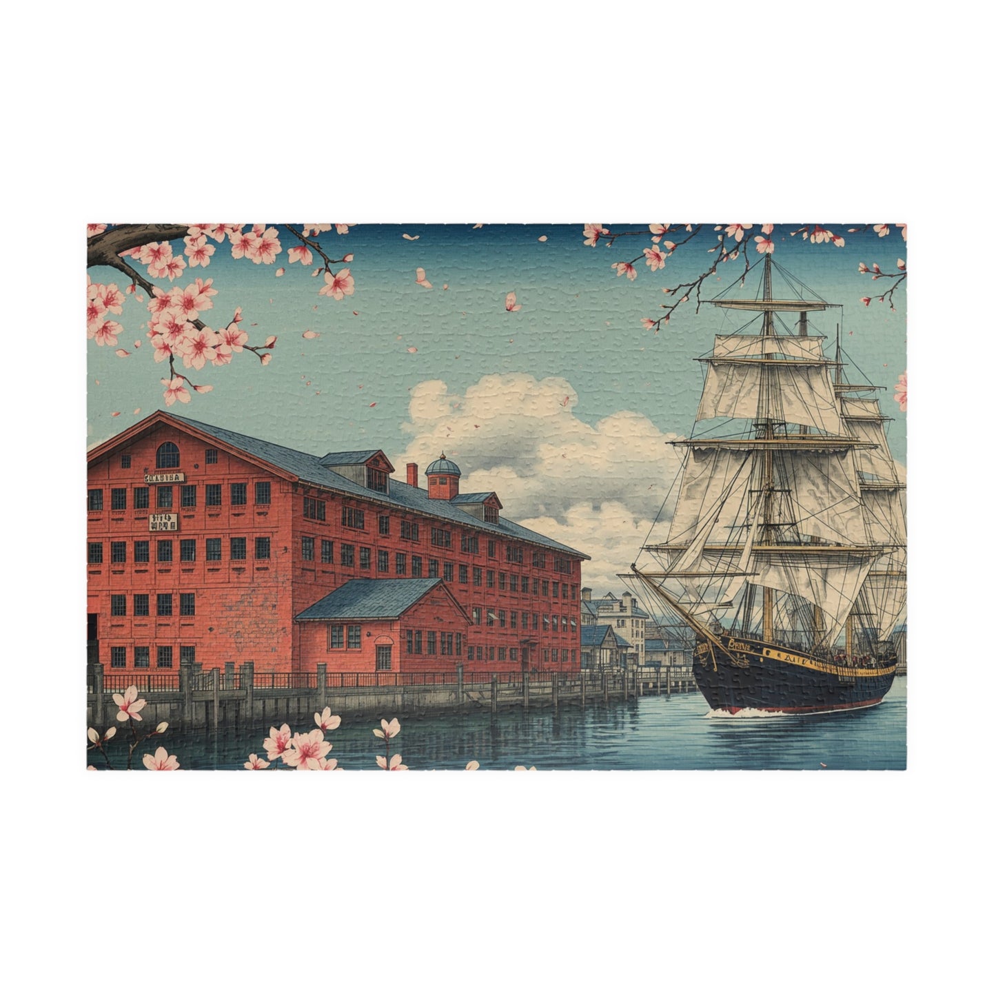 Jigsaw Puzzle (110, 252, 520, 1014-piece) Yokohama: Red Brick Warehouse and Sailing Ship