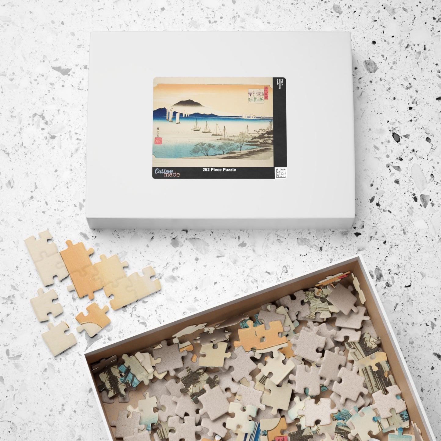 Ukiyo-e Jigsaw Puzzle (252, 520-piece) : Returning Sails at Yabase by Utagawa Hirishige