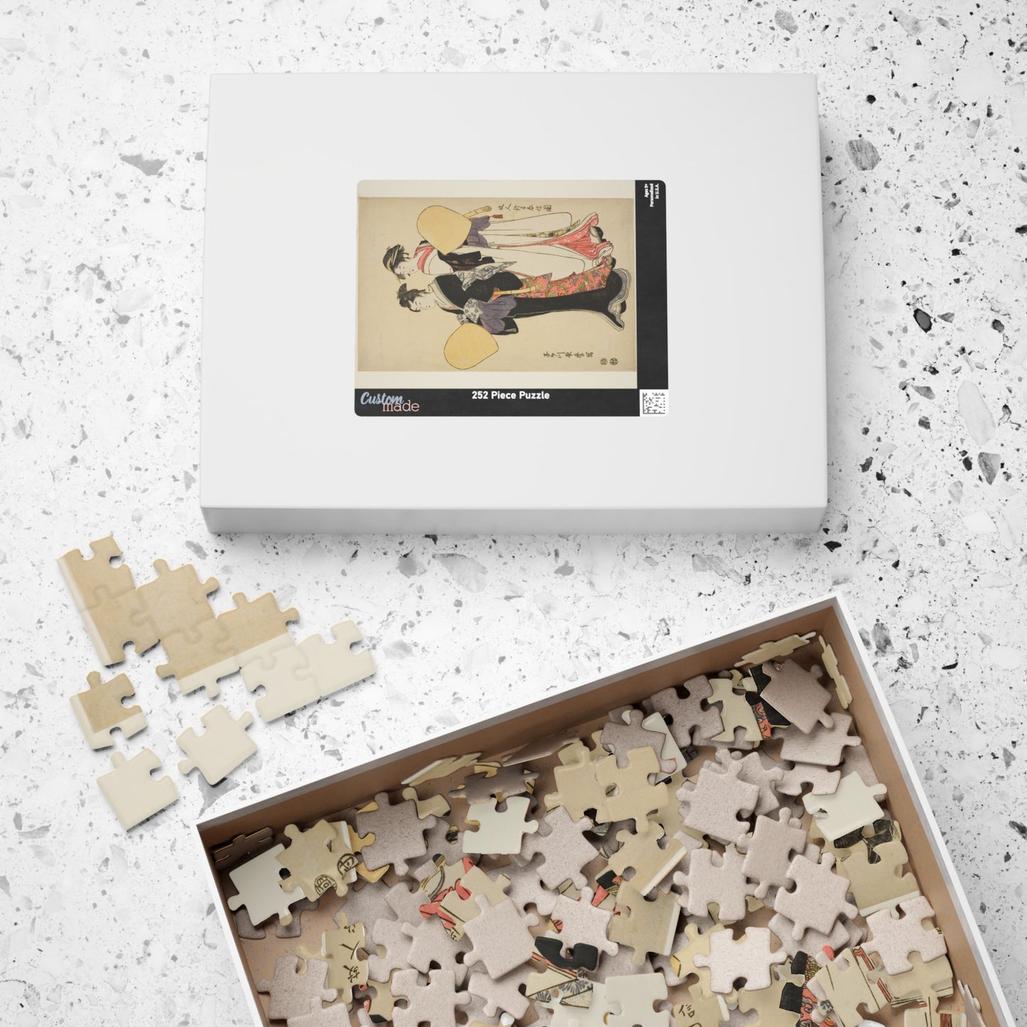 Ukiyo-e Jigsaw Puzzle (252 / 520-piece): “Hōnin Suzuharunobu-zu” by Kitagawa Utamaro | Edo Bijin-ga / Romantic Courtesan Portrait Art