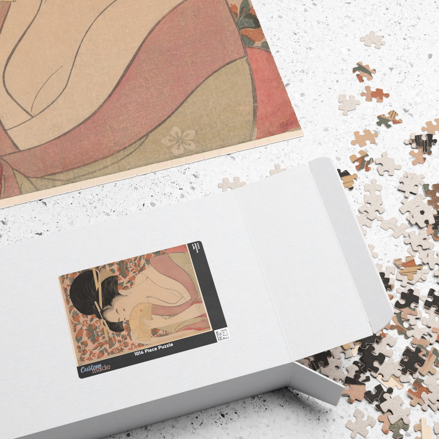 Ukiyo-e Jigsaw Puzzle (1014-piece): “Woman Holding a Tortoise-Shell Comb” by Kitagawa Utamaro | Bijin-ga / Edo Beauty Portrait