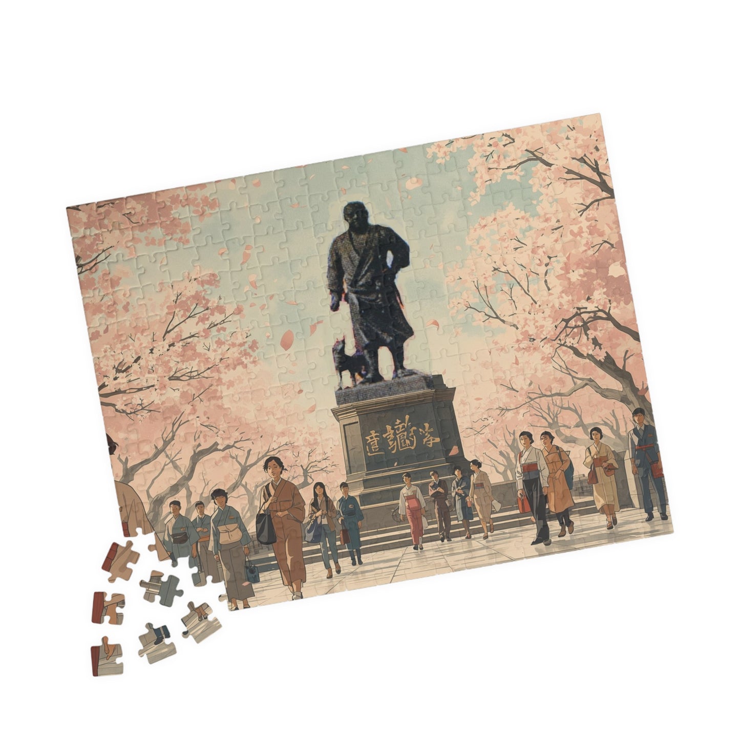 Jigsaw Puzzle (110, 252, 520, 1014-piece) Tokyo: Ueno Park with Saigo Statue
