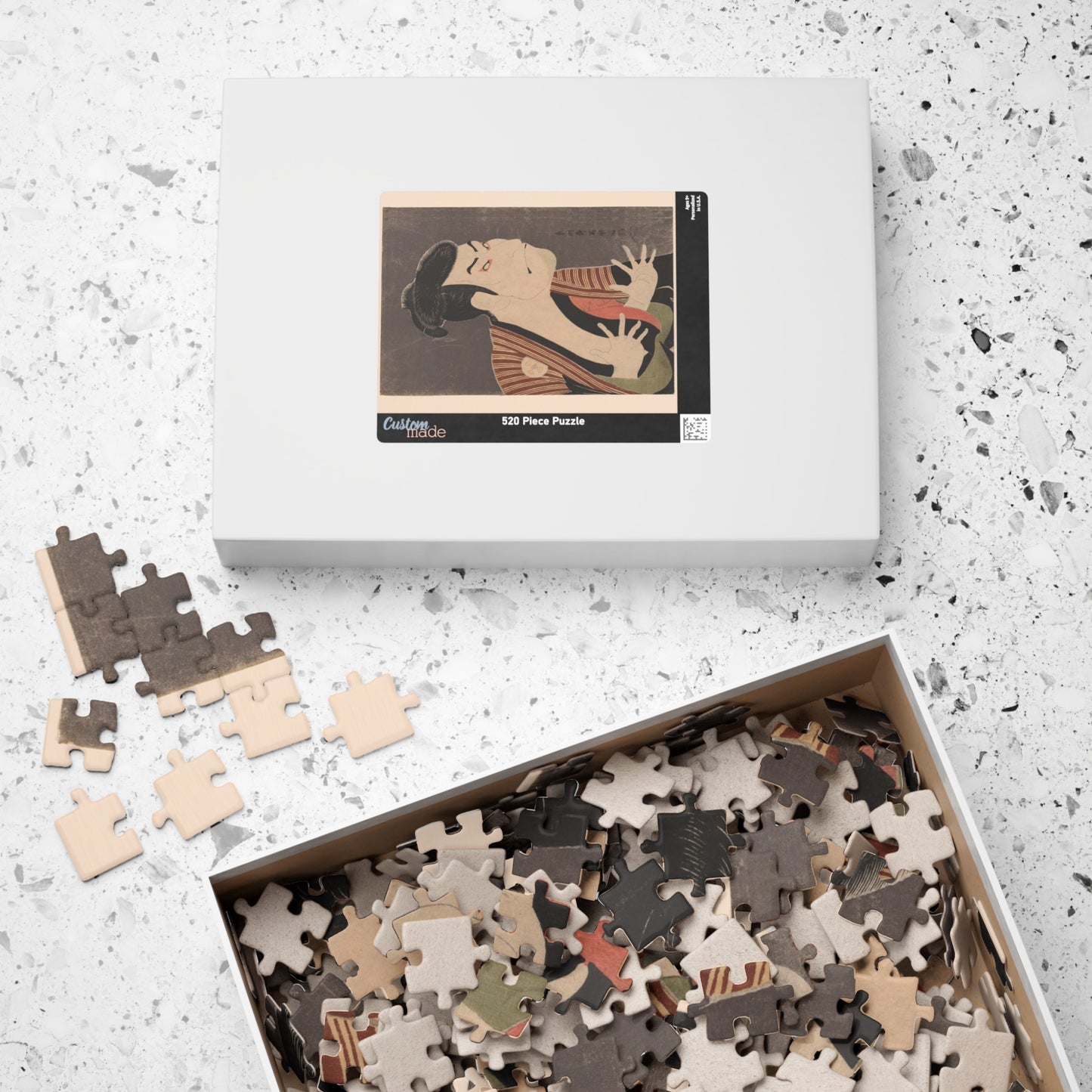 Ukiyo-e Jigsaw Puzzle (252 / 520-piece): Ōtani Oniji III as Edobei – Tōshūsai Sharaku | Kabuki Actor Portrait / Japanese Masterpiece Art