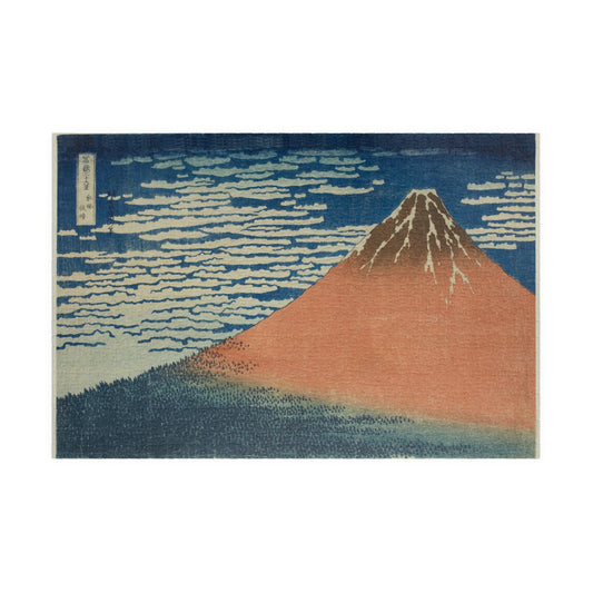 Ukiyo-e Jigsaw Puzzle (1014-piece) : Red Fuji – “A Mild Breeze on a Fine Day” by Katsushika Hokusai (1831) | Japanese Mount Fuji Art