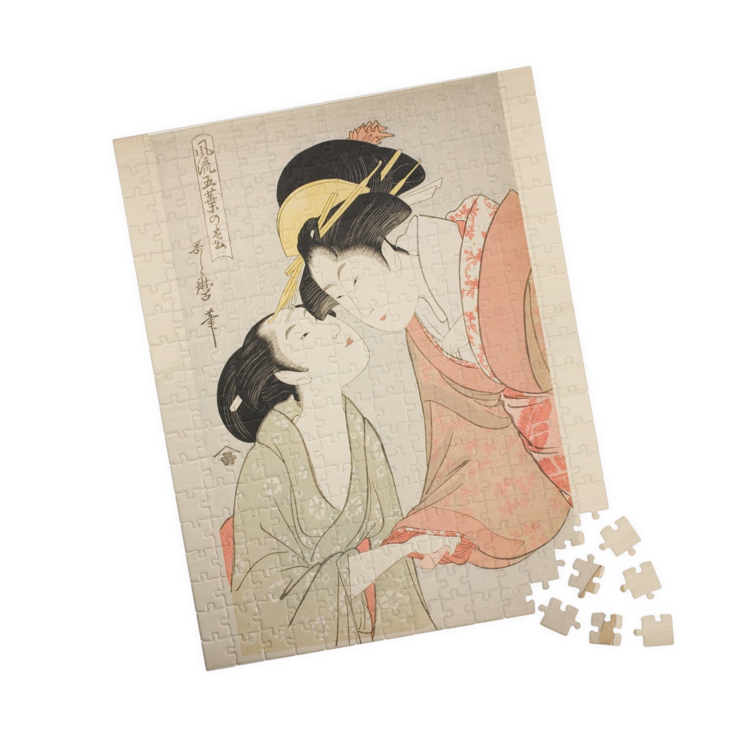 Ukiyo-e Jigsaw Puzzle (252 / 520-piece): “Messenger with a Letter” by Kitagawa Utamaro | Edo Bijin-ga / Secret Romance & Emotional Expression