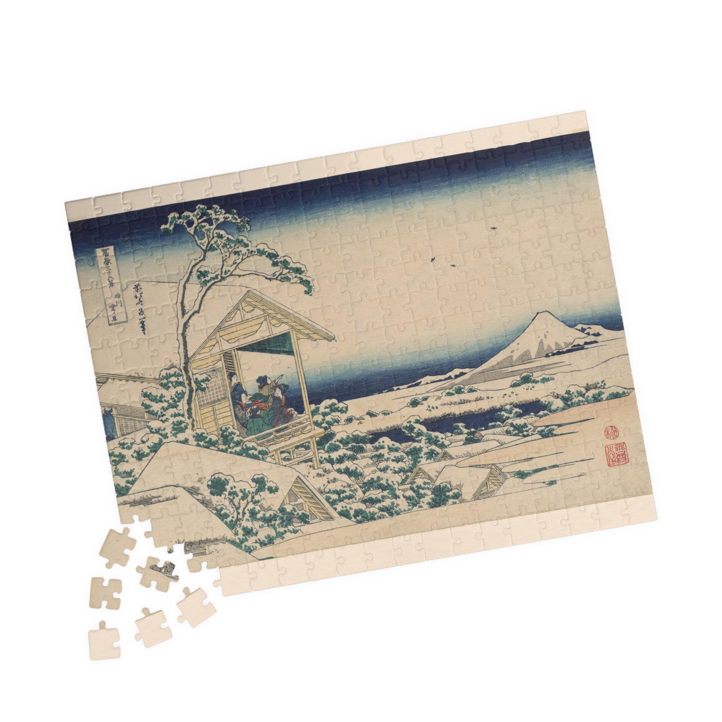Ukiyo-e Jigsaw Puzzle (252, 520-piece) : Snowy Morning at Koishikawa – Katsushika Hokusai | Winter Landscape of Edo