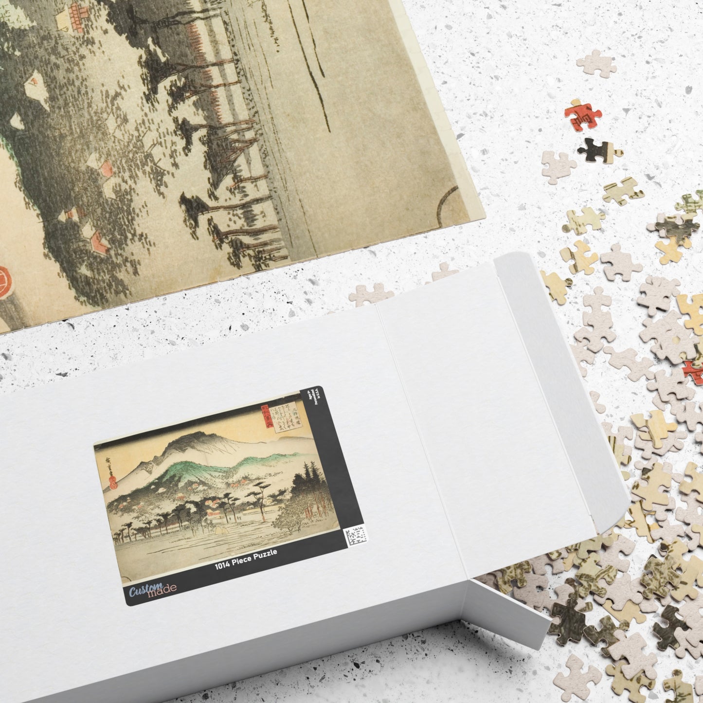 Ukiyo-e Jigsaw Puzzle (1014 pcs) – Evening Bell at Mii Temple, Omi Eight Views – Landscape by Utagawa Hiroshige (1830s)