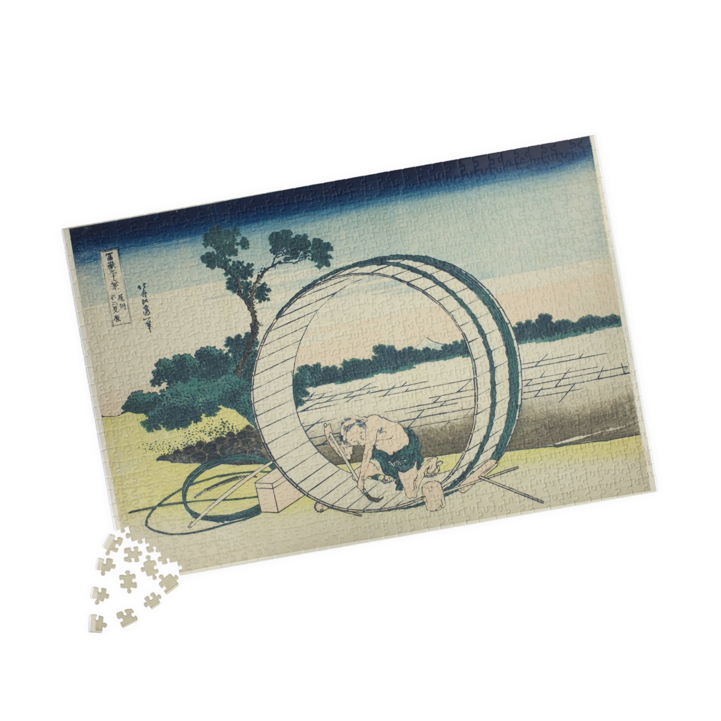 Ukiyo-e Jigsaw Puzzle (1014-piece) : Fujimigahara in Owari Province – Katsushika Hokusai (1831) | Thirty-six Views of Mount Fuji / Japanese Art