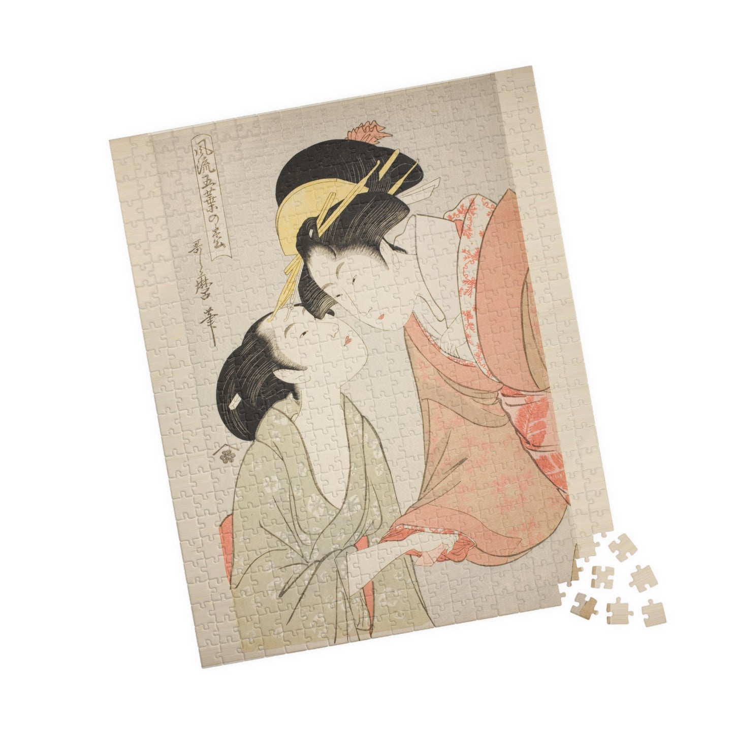 Ukiyo-e Jigsaw Puzzle (252 / 520-piece): “Messenger with a Letter” by Kitagawa Utamaro | Edo Bijin-ga / Secret Romance & Emotional Expression