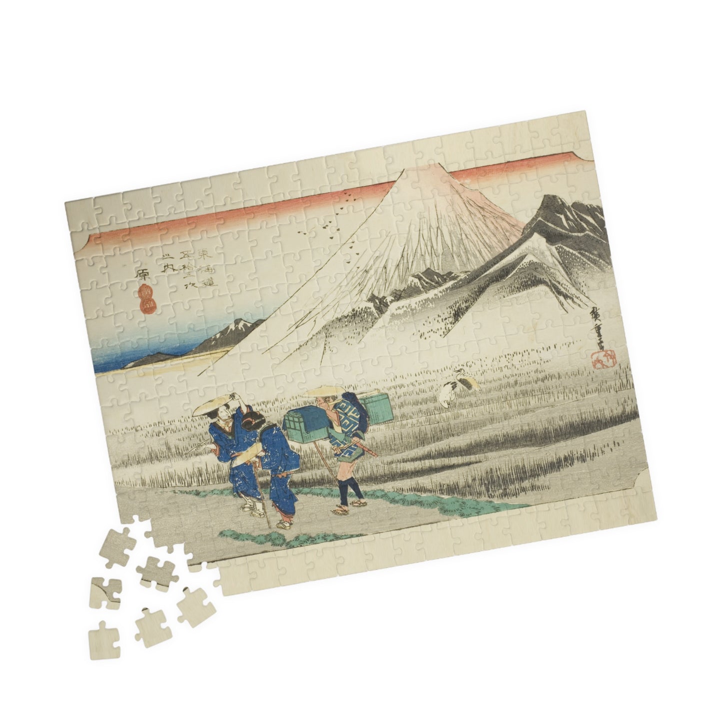 Ukiyo-e Jigsaw Puzzle (252, 520-piece): Hara – “Mount Fuji in the Morning” Tōkaidō Fifty-three Stations by Utagawa Hiroshige (1833)