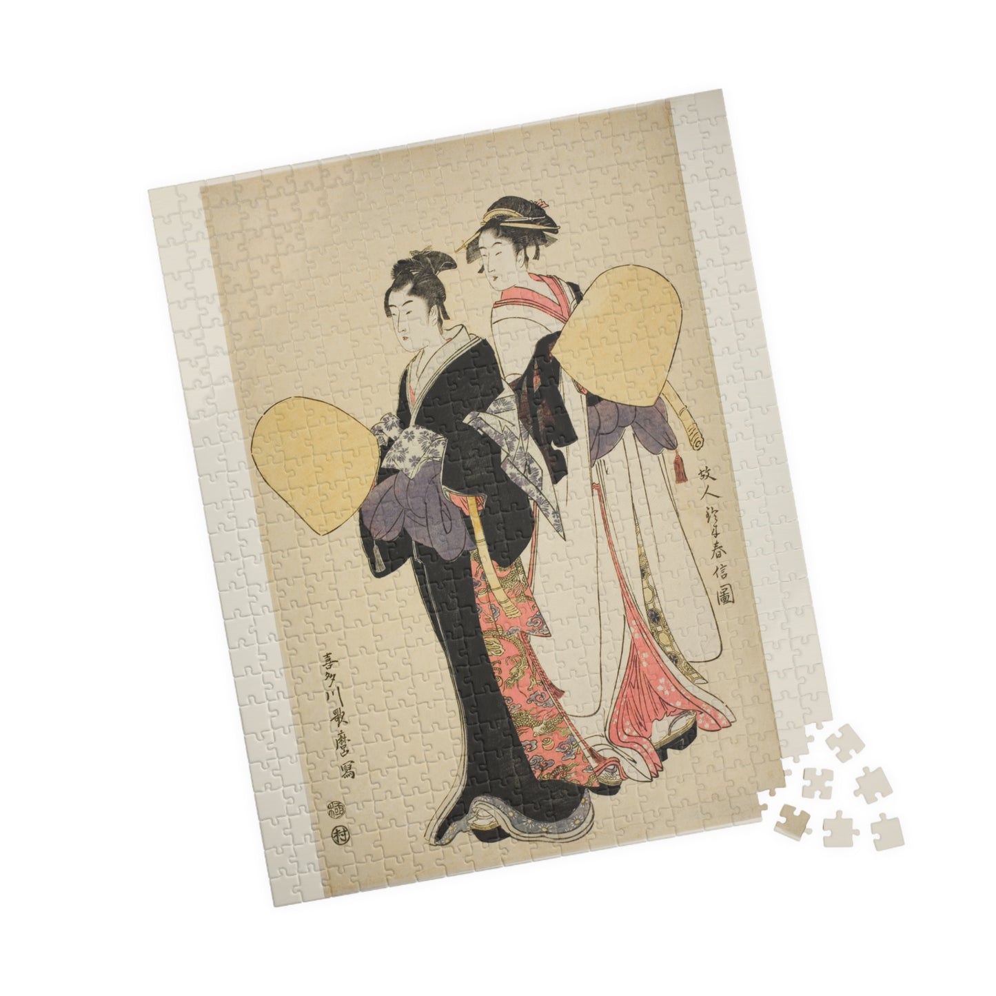 Ukiyo-e Jigsaw Puzzle (252 / 520-piece): “Hōnin Suzuharunobu-zu” by Kitagawa Utamaro | Edo Bijin-ga / Romantic Courtesan Portrait Art