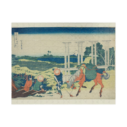 Ukiyo-e Jigsaw Puzzle (252, 520-piece) : Senju in Musashi Province – Katsushika Hokusai | River Life & Edo Scenery