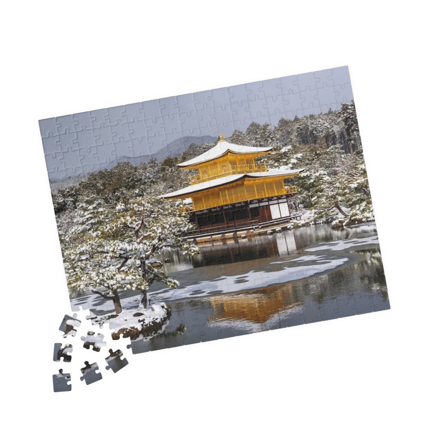 Jigsaw Puzzle (110, 252, 520, 1014-piece) Kyouto: Kinkakuji with Snow