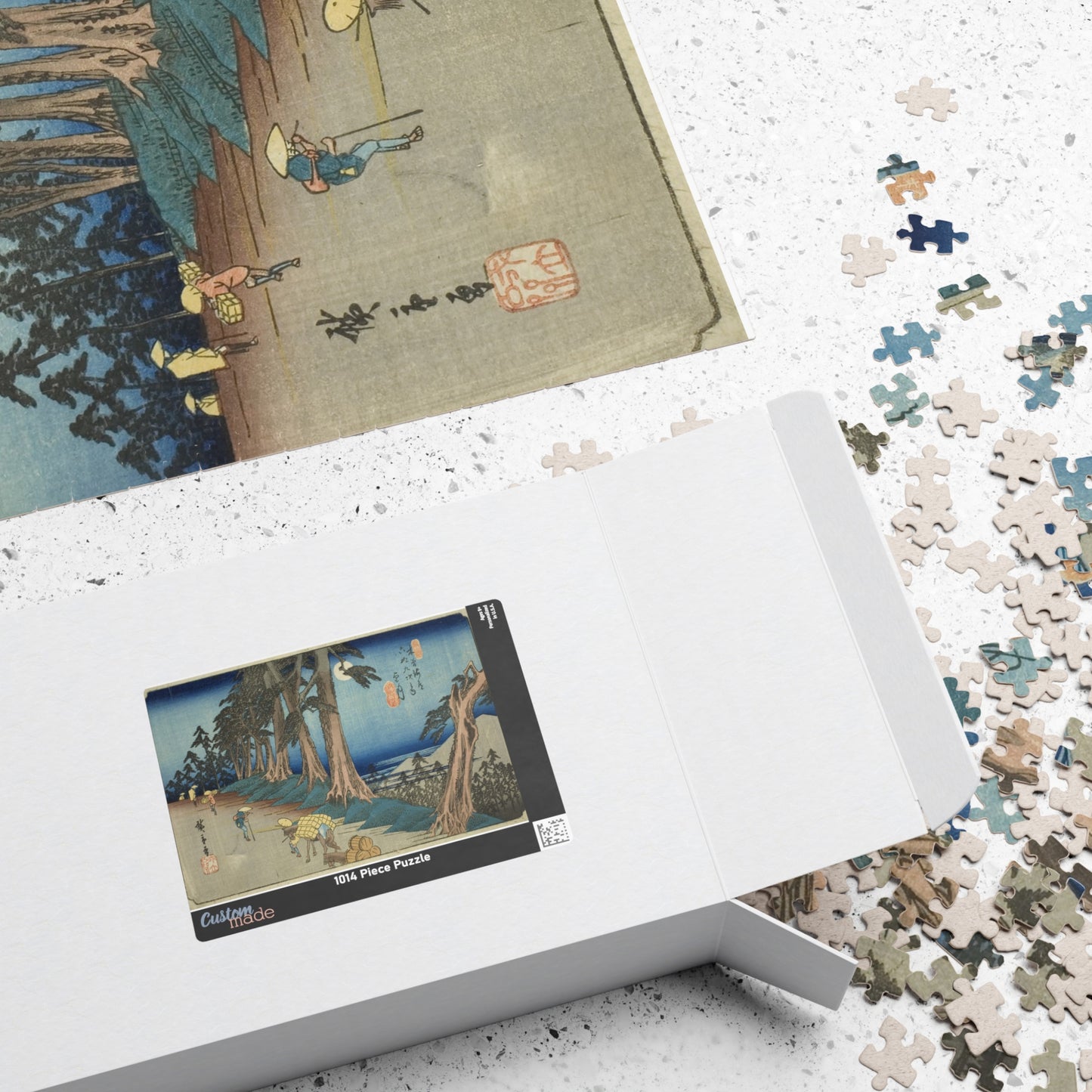 Ukiyo-e Jigsaw Puzzle (1014-piece): Mochizuki – “Mountain Pass at Dawn” Sixty-nine Stations of the Kisokaidō by Utagawa Hiroshige (1830s)