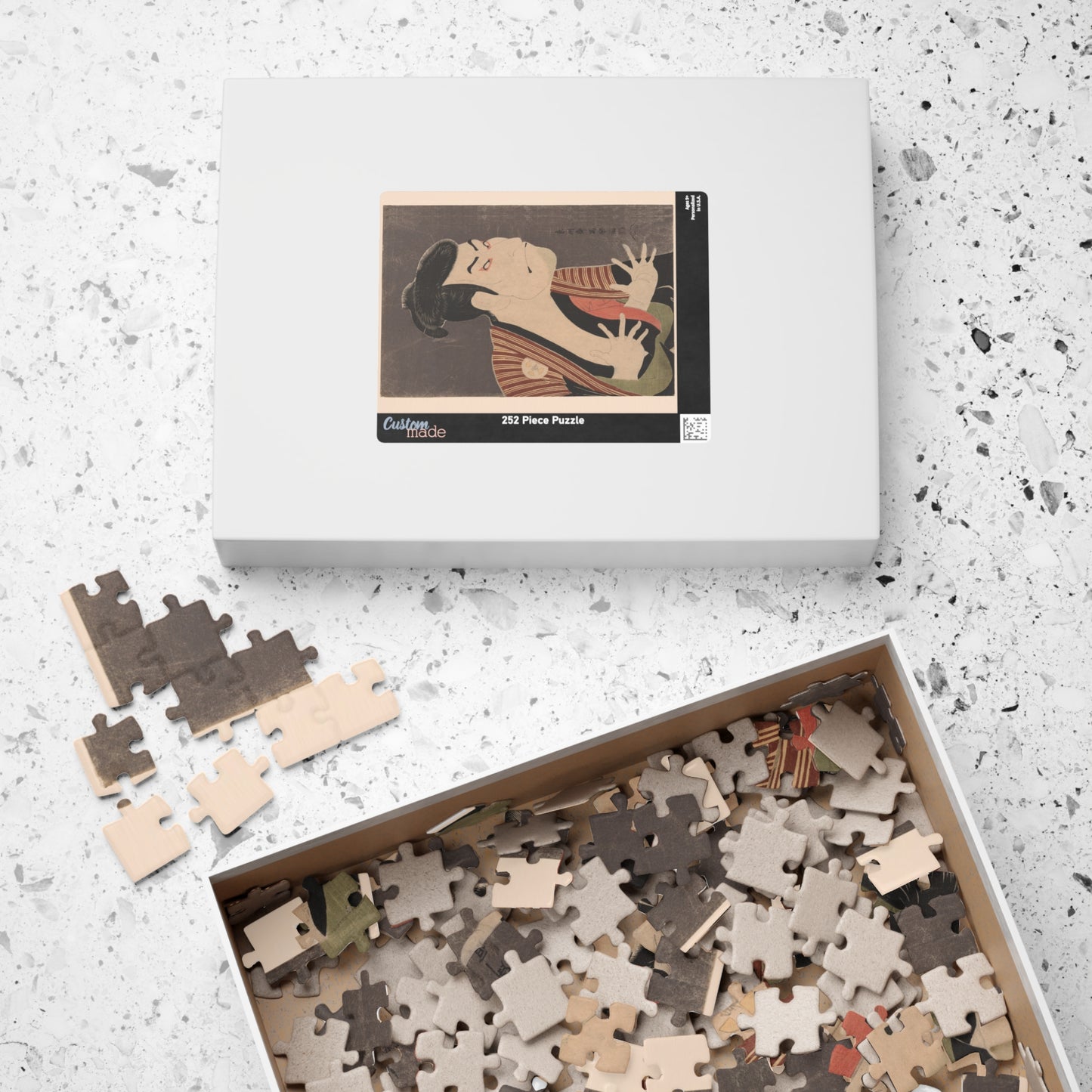 Ukiyo-e Jigsaw Puzzle (252 / 520-piece): Ōtani Oniji III as Edobei – Tōshūsai Sharaku | Kabuki Actor Portrait / Japanese Masterpiece Art