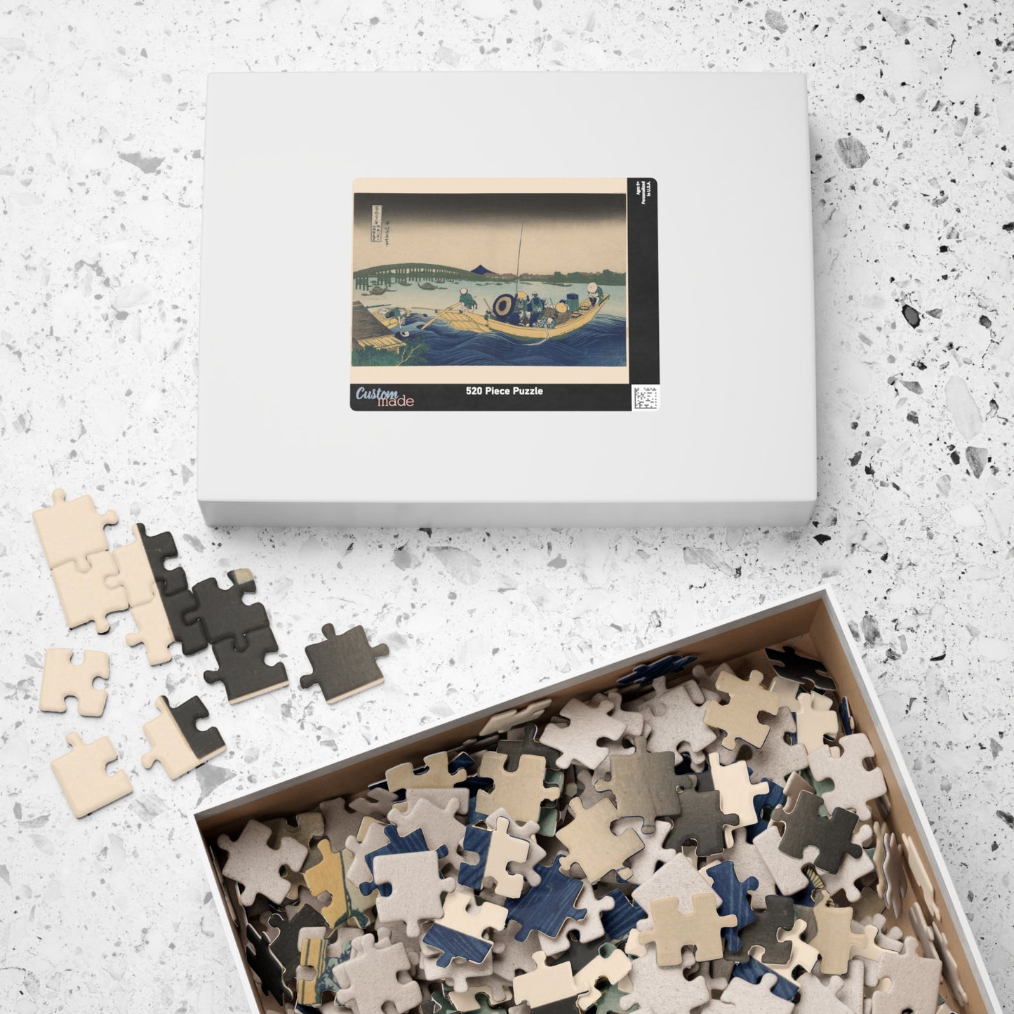 Ukiyo-e Jigsaw Puzzle (252, 520-piece) : Fuji from Ommayagashi at Twilight – Katsushika Hokusai | Edo Night View