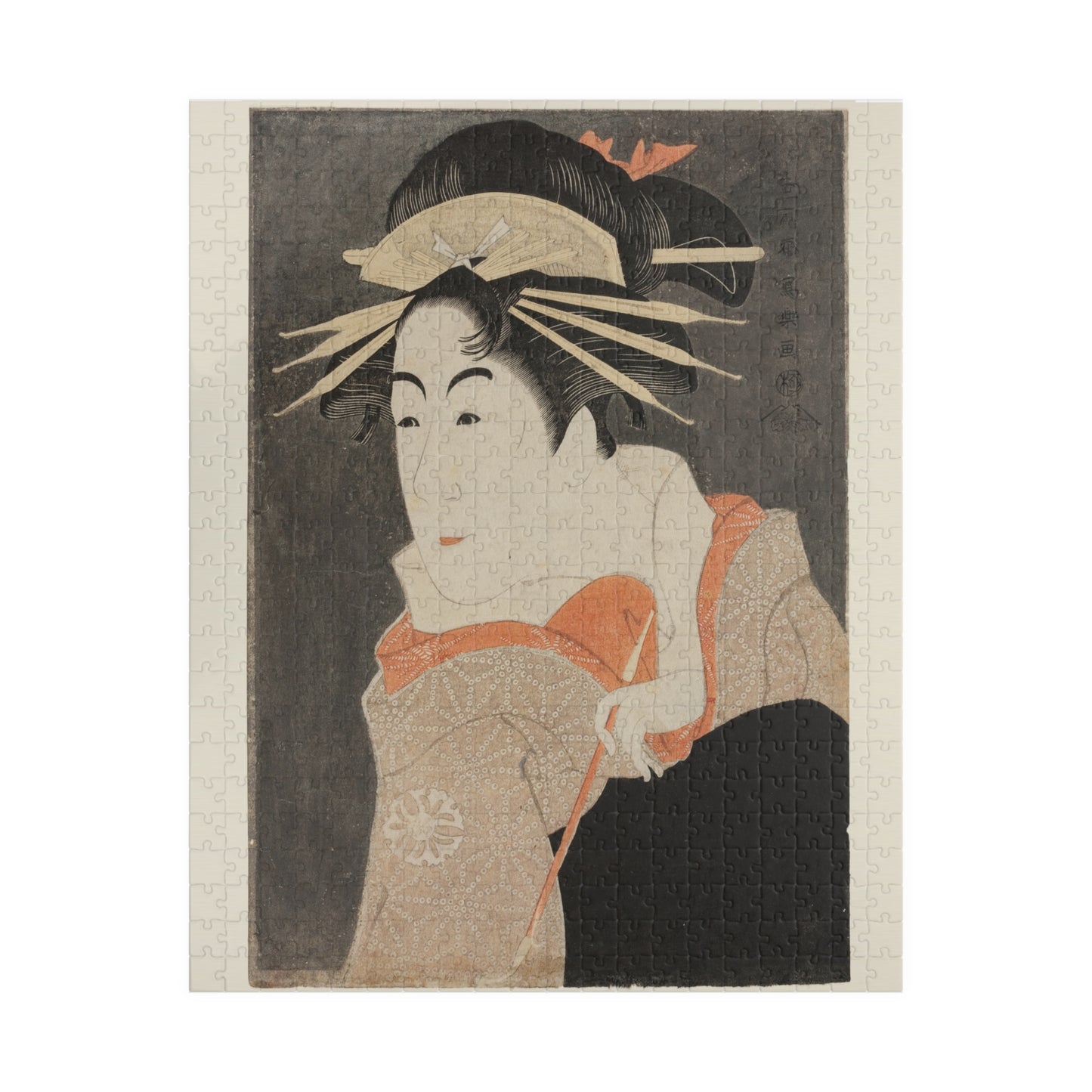 Ukiyo-e Jigsaw Puzzle (252 / 520-piece): Matsumoto Yonesaburō as Shinobu – Toshusai Sharaku | Kabuki Actor Portrait / Edo Ukiyo-e Art