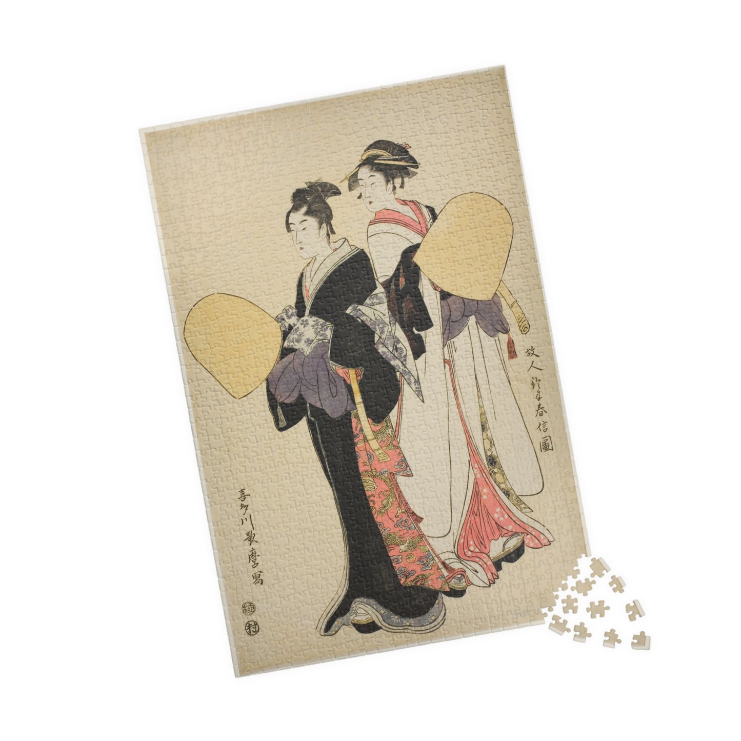 Ukiyo-e Jigsaw Puzzle (1014-piece): “Hōnin Suzuharunobu-zu” by Kitagawa Utamaro | Edo Bijin-ga / Romantic Courtesan Portrait Art