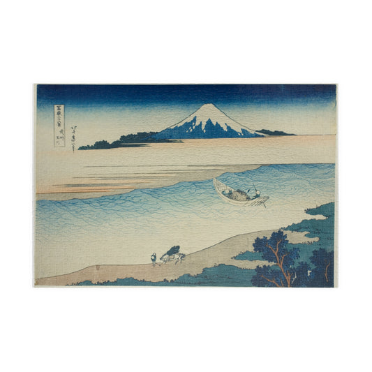 Ukiyo-e Jigsaw Puzzle (1014-piece) : Tama River in Musashi Province – Katsushika Hokusai (1831) | Thirty-six Views of Mount Fuji / Japanese Art