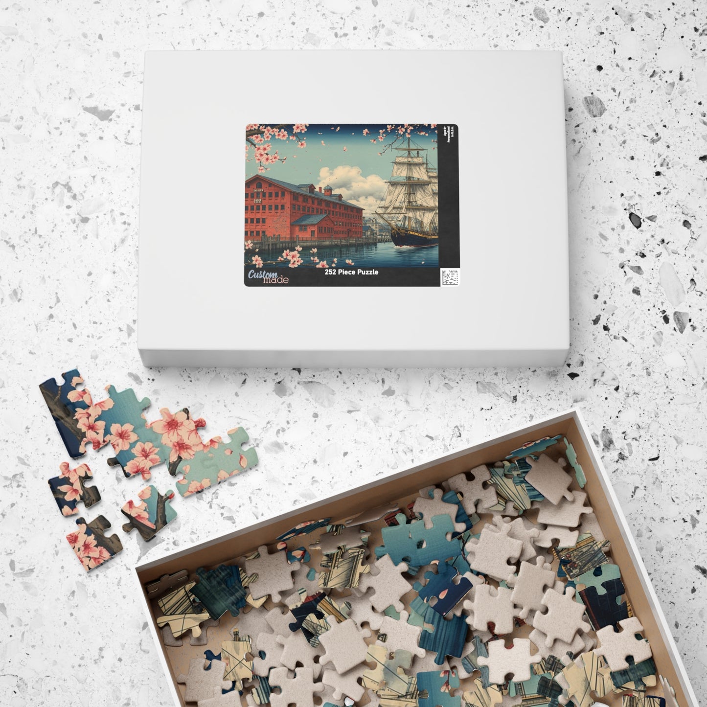 Jigsaw Puzzle (110, 252, 520, 1014-piece) Yokohama: Red Brick Warehouse and Sailing Ship