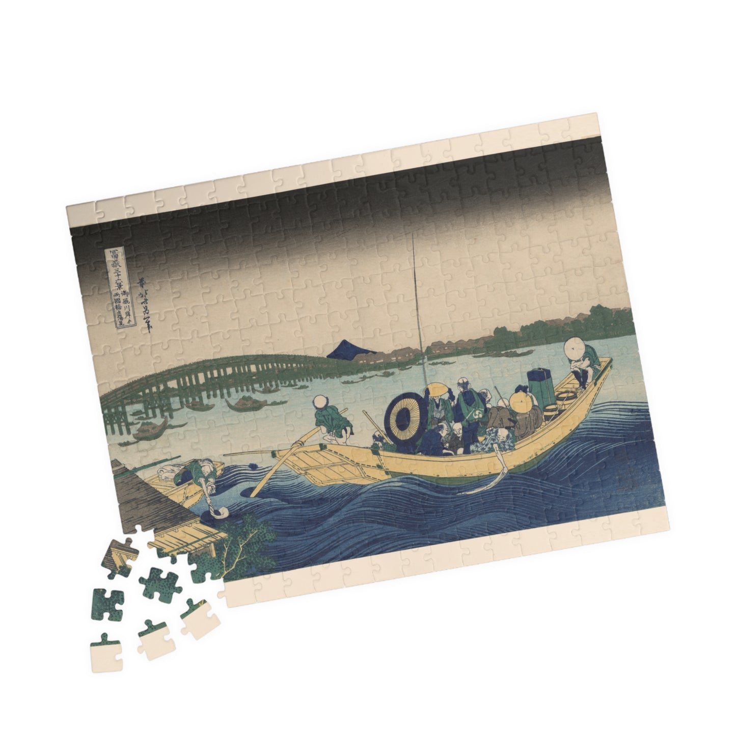 Ukiyo-e Jigsaw Puzzle (252, 520-piece) : Fuji from Ommayagashi at Twilight – Katsushika Hokusai | Edo Night View